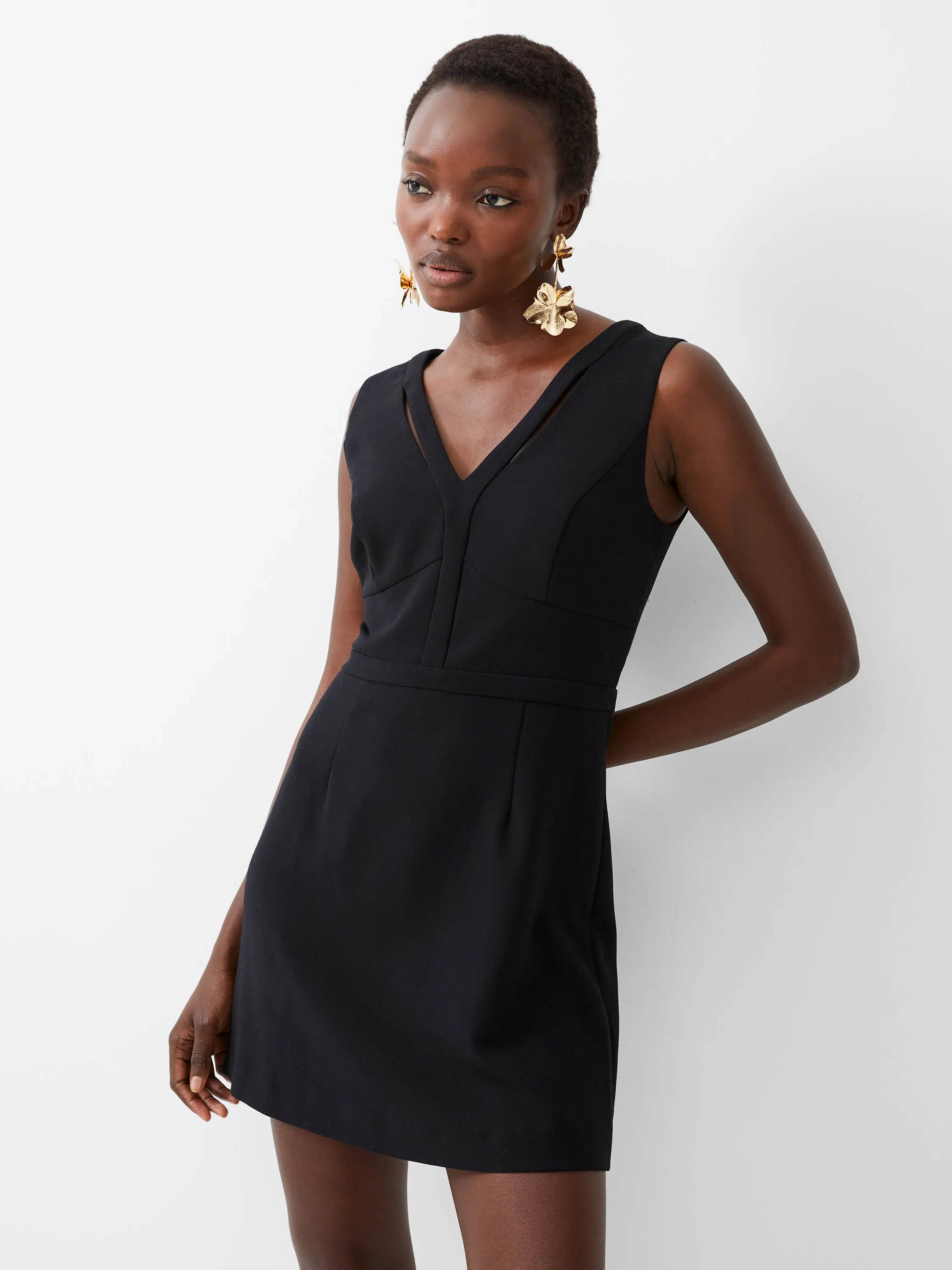 Whisper V-neck Sleeveless Dress sold by French Connection