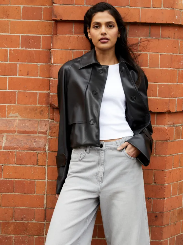 Crolenda Faux Leather Jacket sold by French Connection