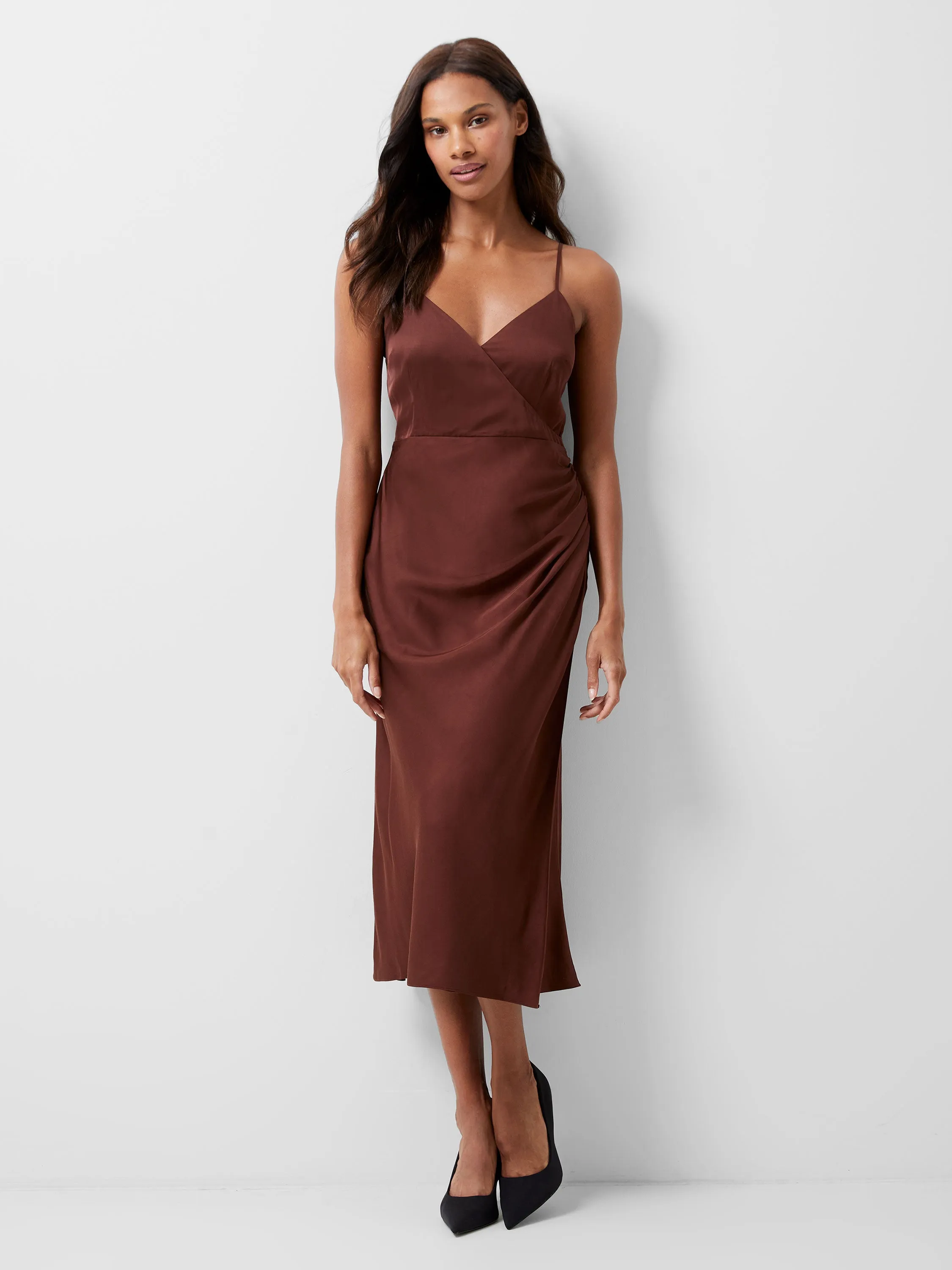 Ennis Satin Slip Midi Dress sold by French Connection