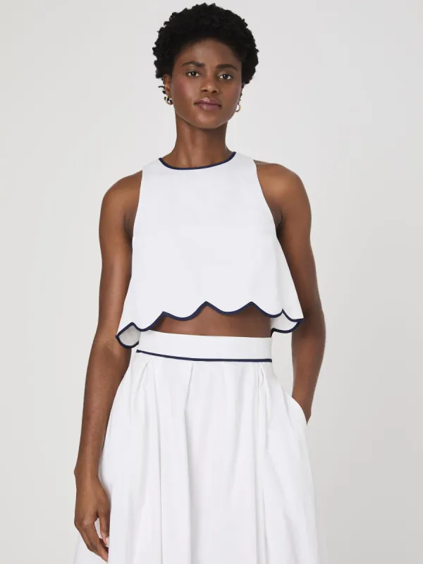 Alexis Cotton Scallop Top sold by French Connection