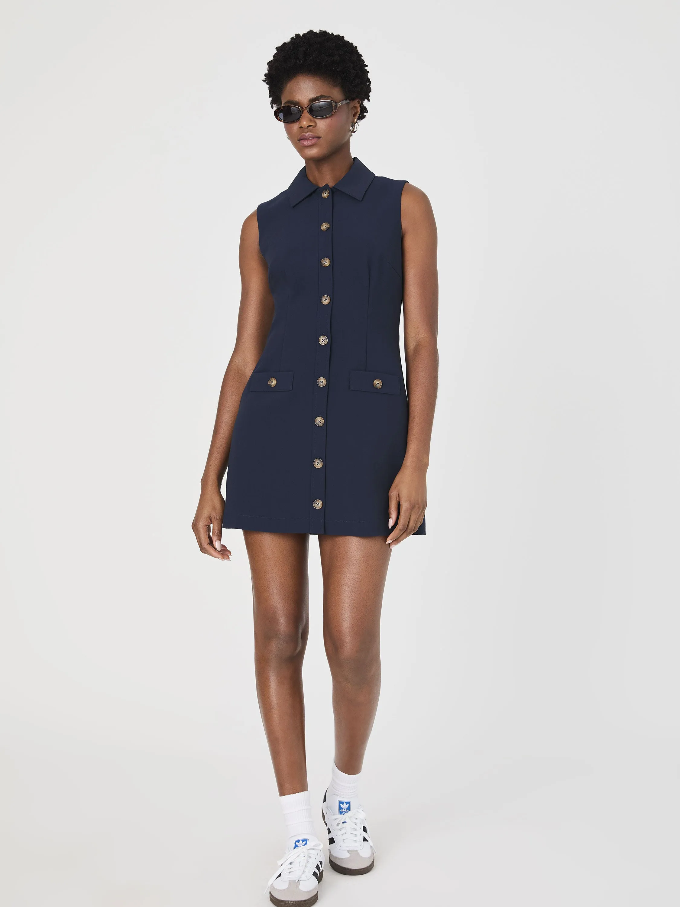 Azra Twill Sleeveless Button Down Dress sold by French Connection product image thumbnail 4