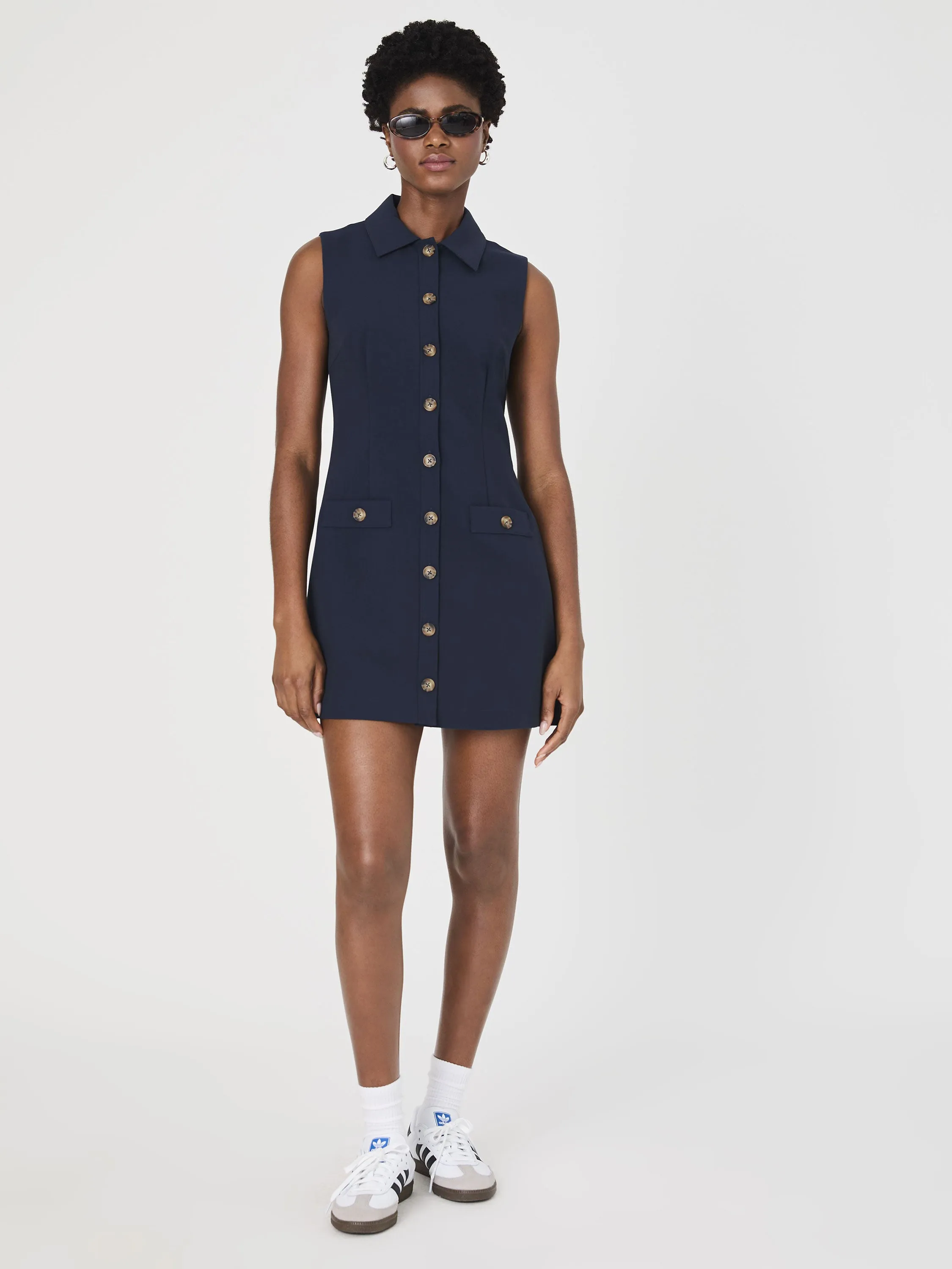 Azra Twill Sleeveless Button Down Dress sold by French Connection