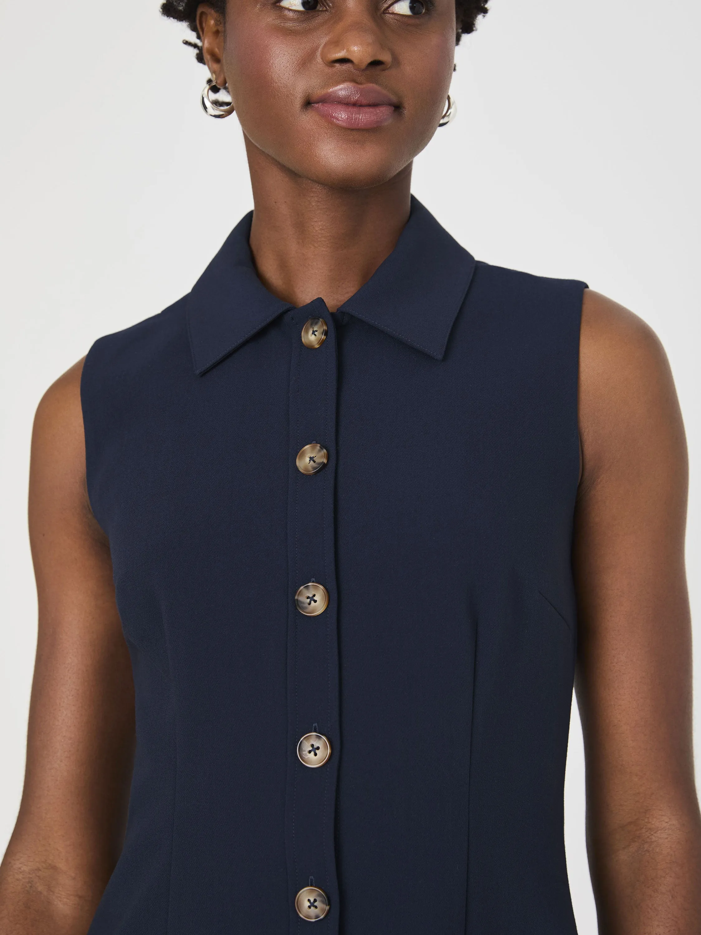 Azra Twill Sleeveless Button Down Dress sold by French Connection product image thumbnail 3