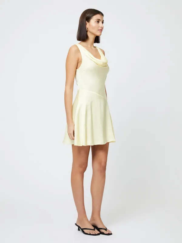 navy blue dress for baby girl Oona Satin Asymmetrical Mini Dress