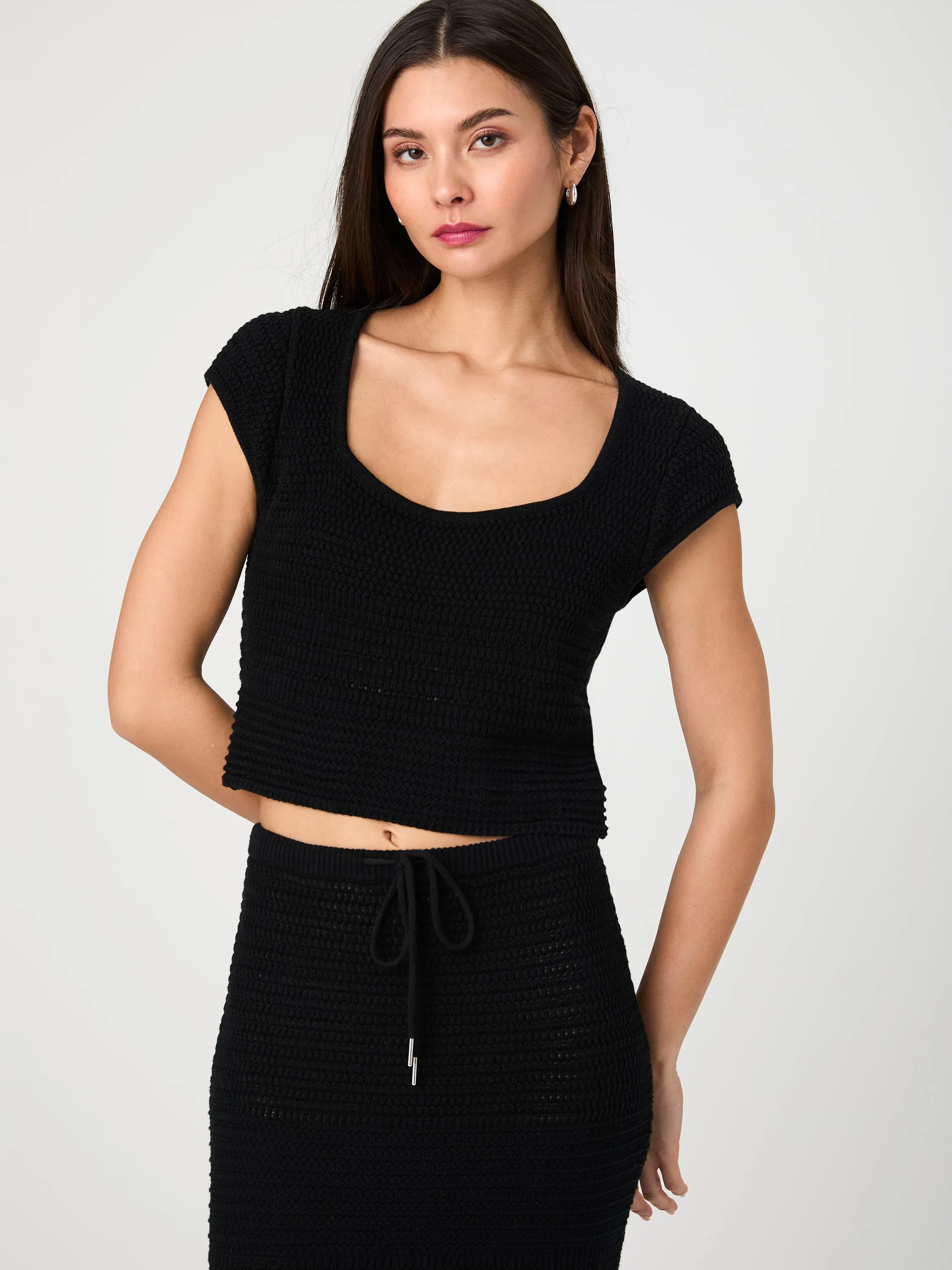 Nellis Cotton Crochet Top sold by French Connection