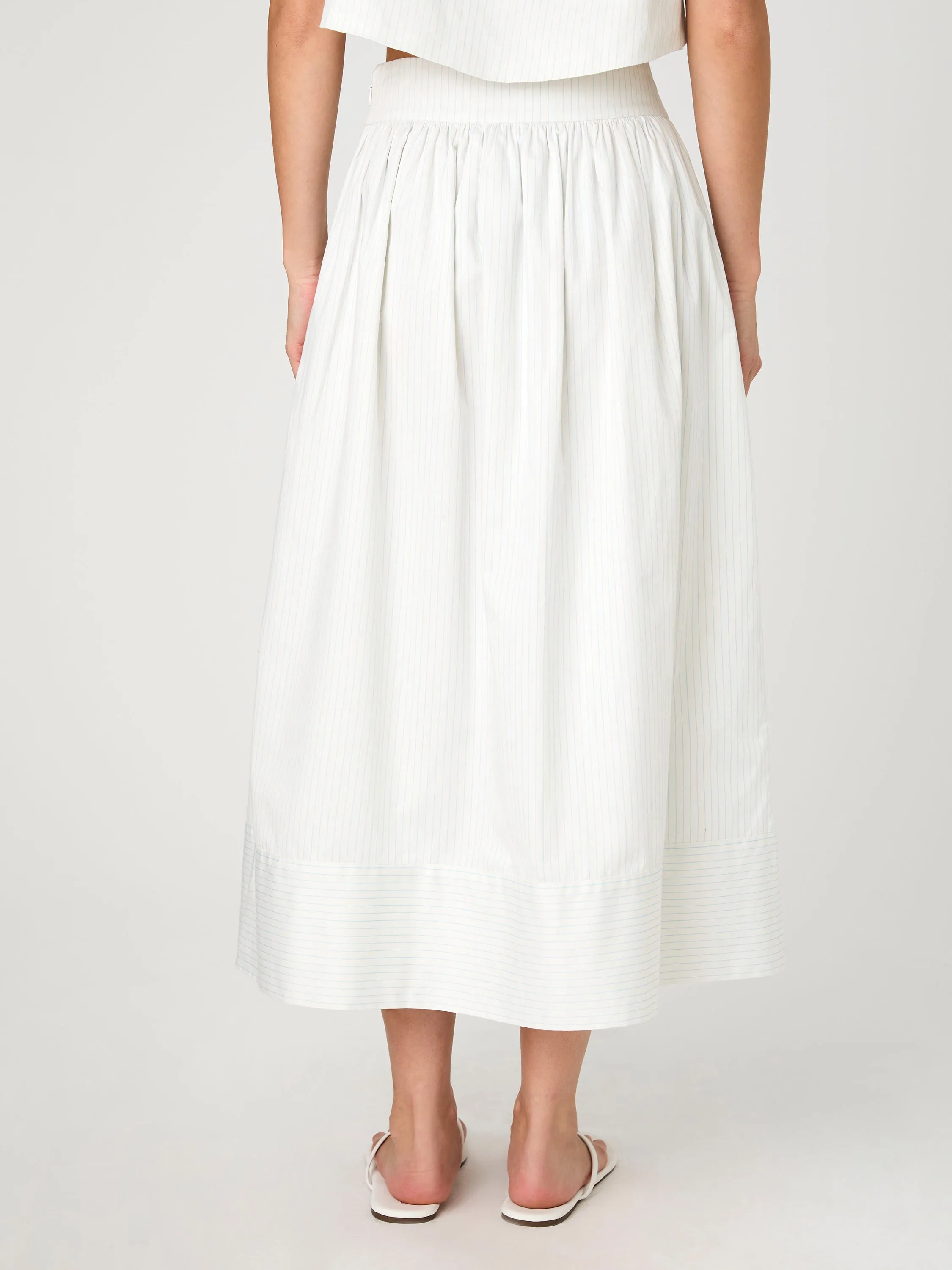 Pinstripe Poplin Midi Skirt sold by French Connection product image thumbnail 5