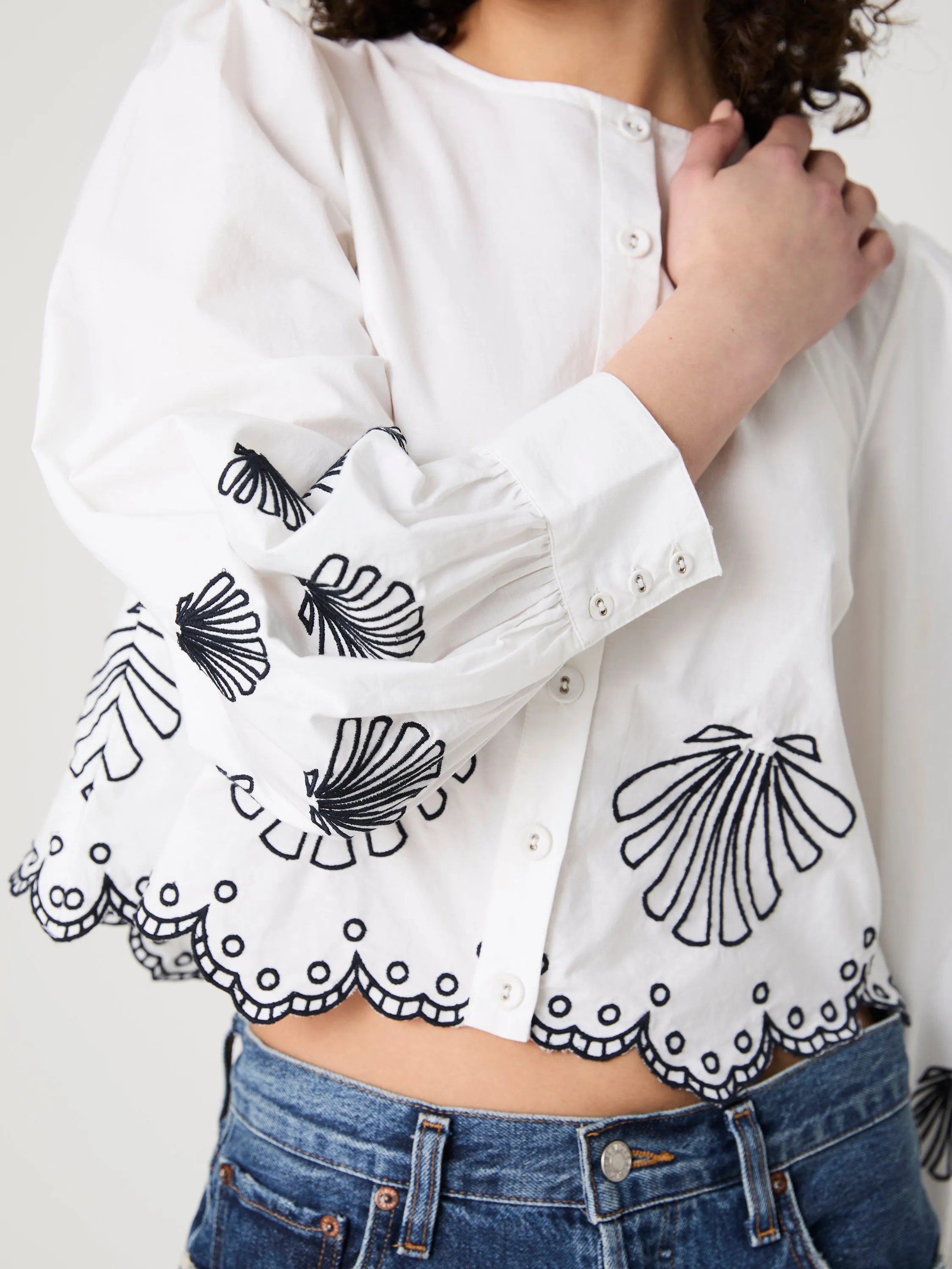 Cambria Embroidered Long Sleeve Top sold by French Connection product image thumbnail 2