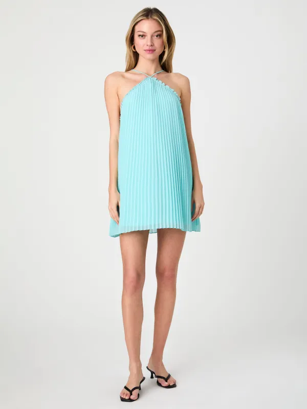 Sunburst Pleated Halter Mini Dress made by French Connection
