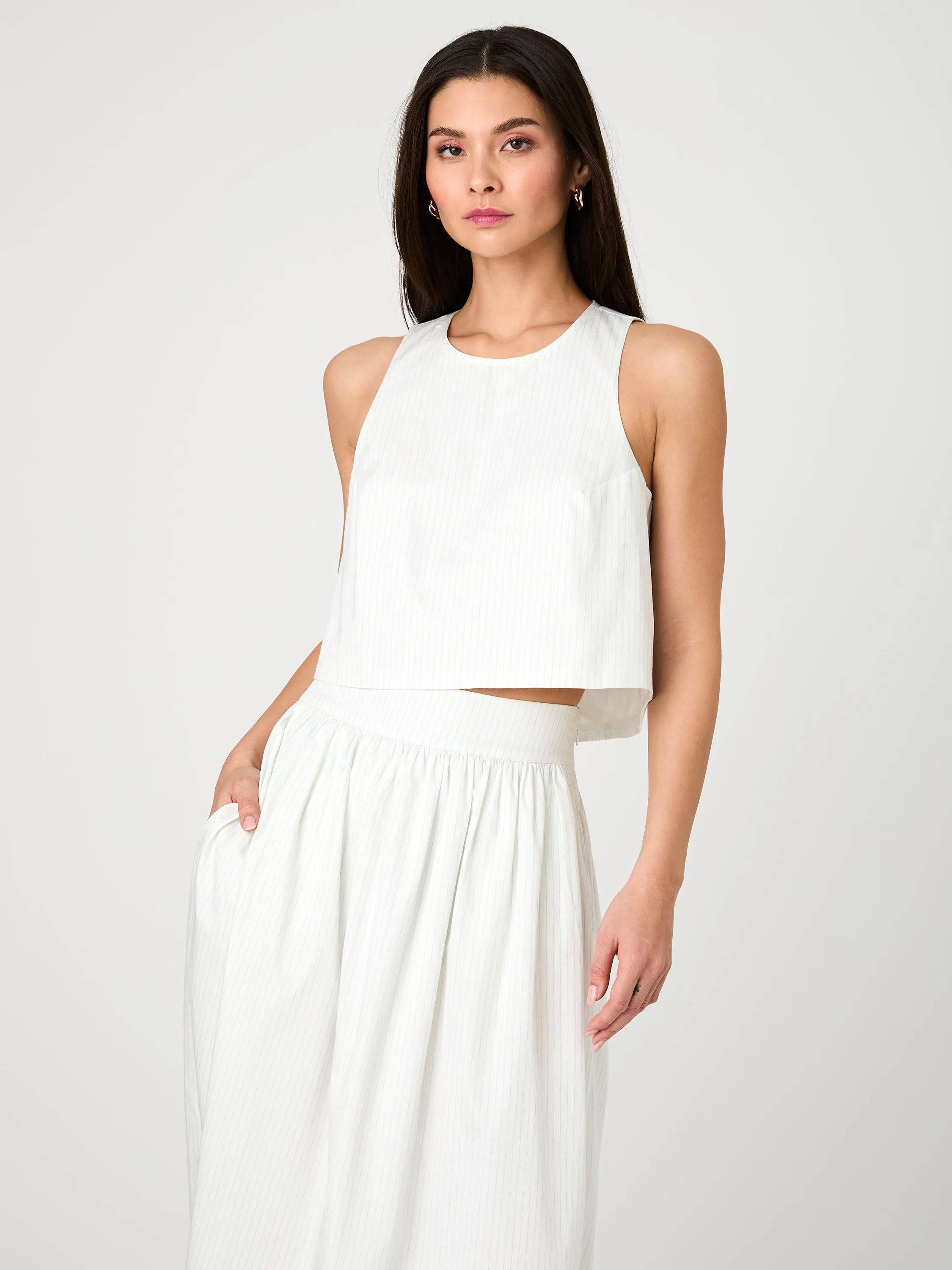 Pinstripe Poplin Shell Top sold by French Connection