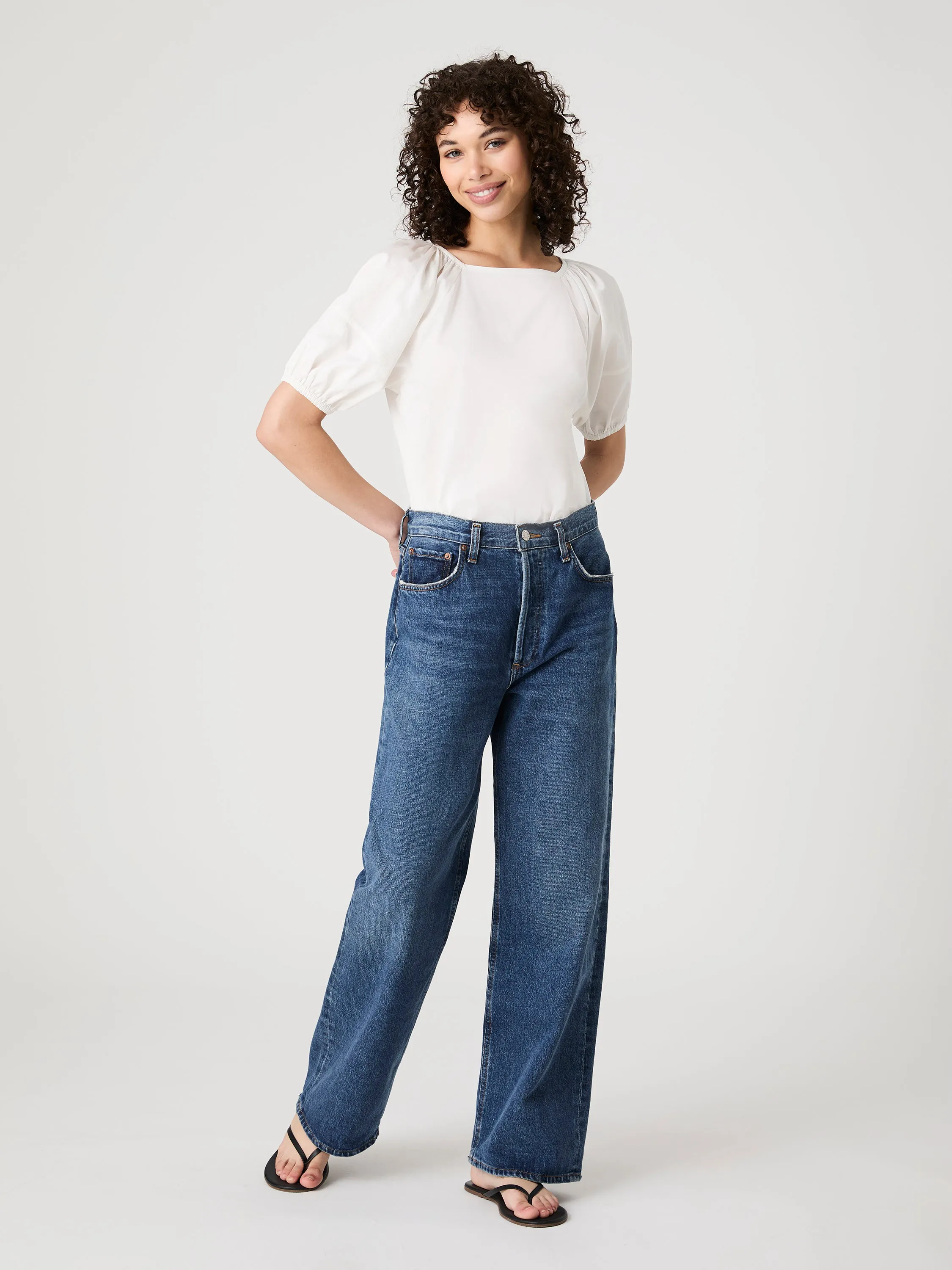 Alexis Raglan Puff Sleeve Top sold by French Connection