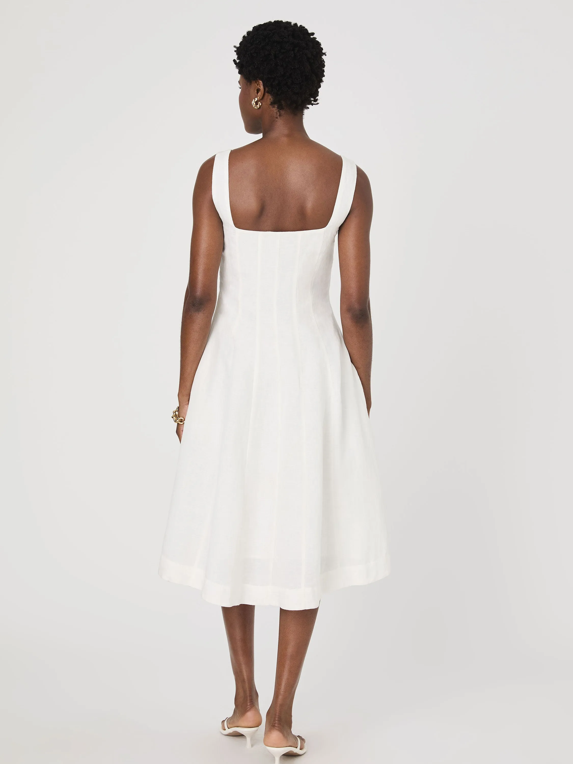 Birdie Linen Square Neck Midi Dress sold by French Connection product image thumbnail 5