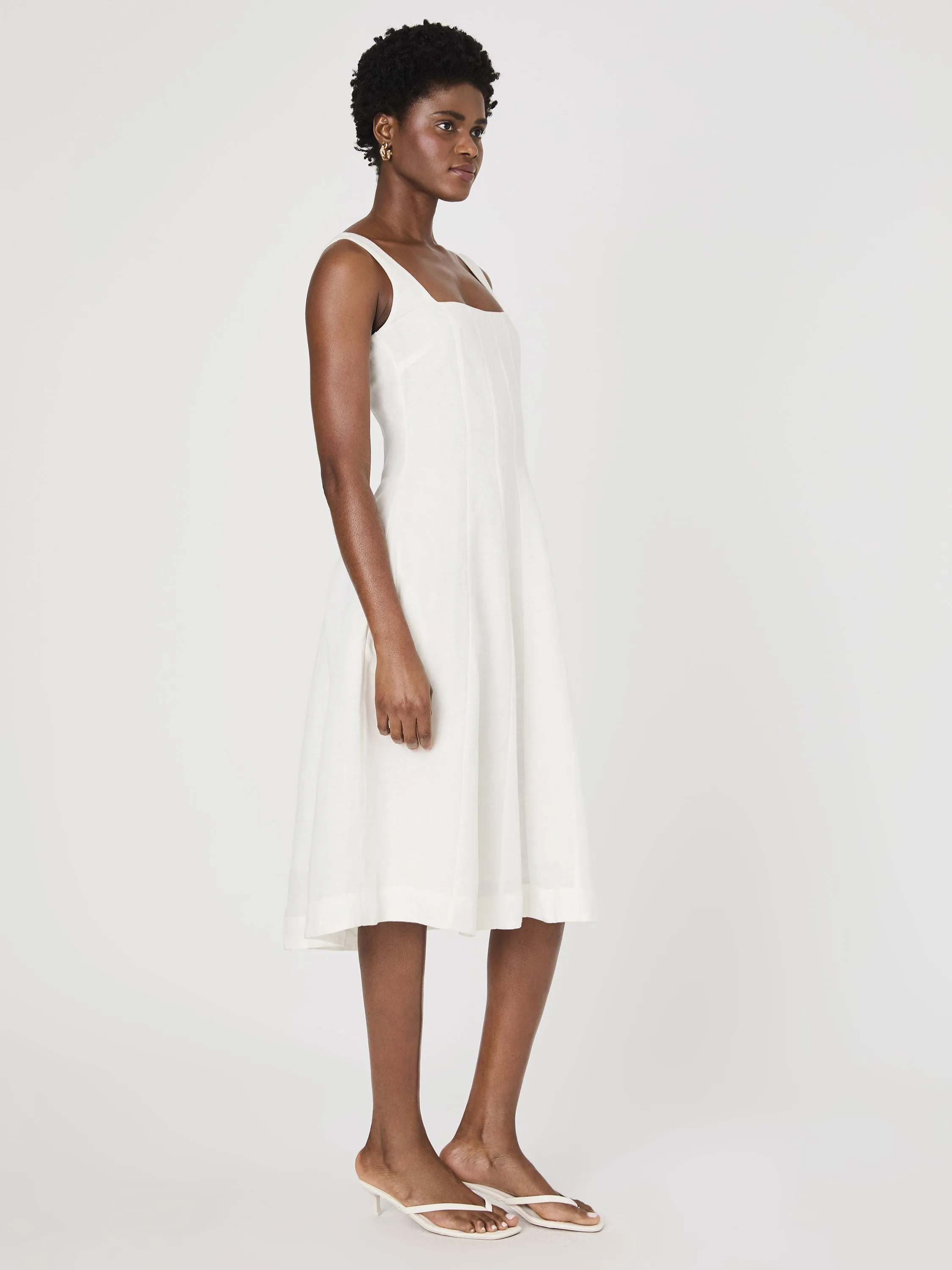 Birdie Linen Square Neck Midi Dress sold by French Connection product image thumbnail 4
