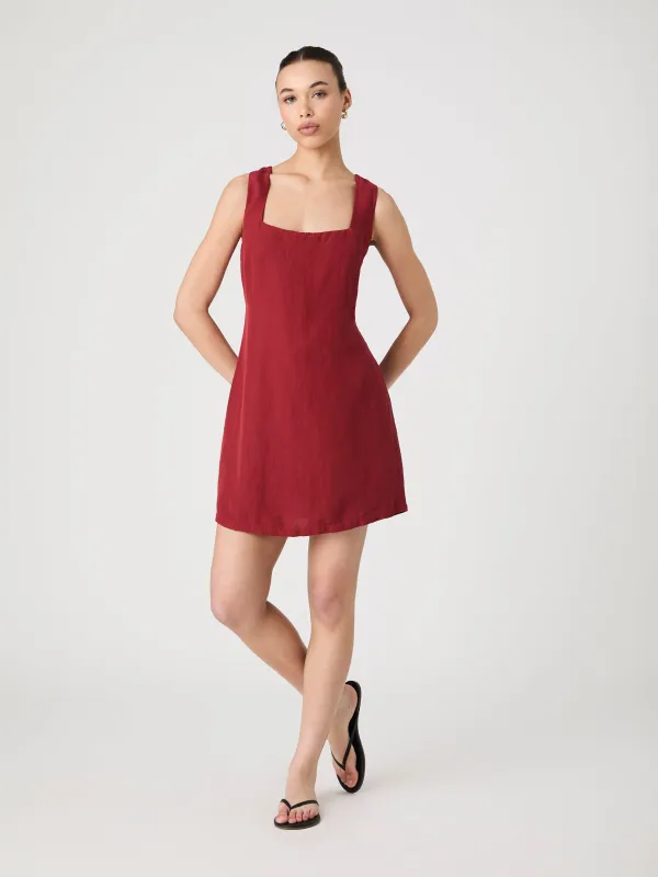 Birdie Linen Square Neck Mini Dress sold by French Connection