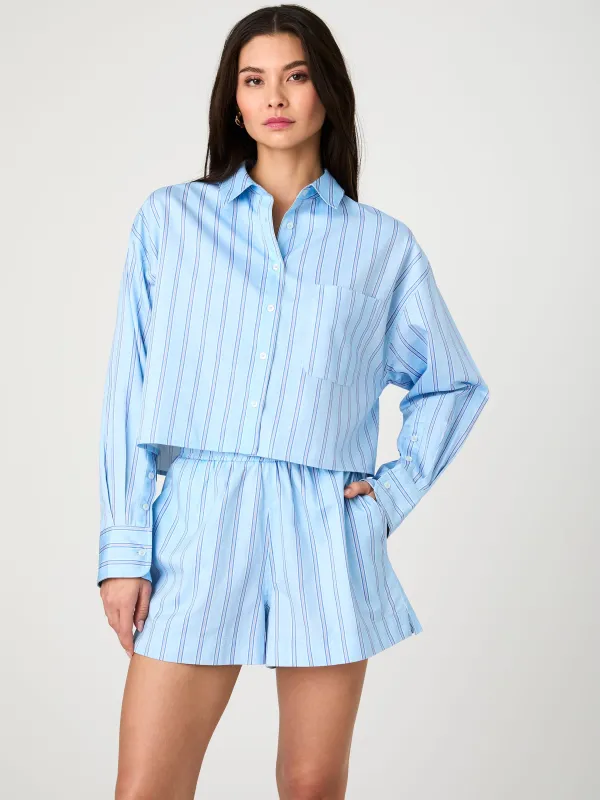 Lorenzo Stripe Cropped Shirt sold by French Connection