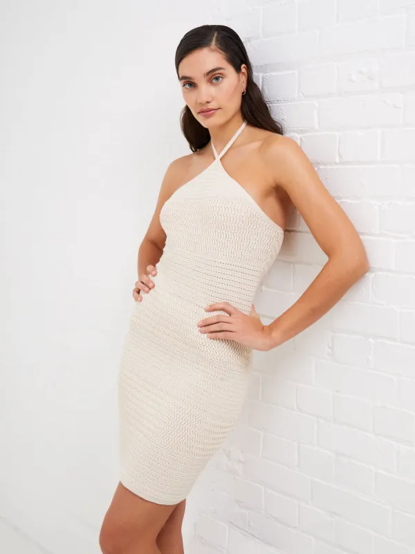 Nellis Cotton Crochet Dress Halter Dress made by French Connection
