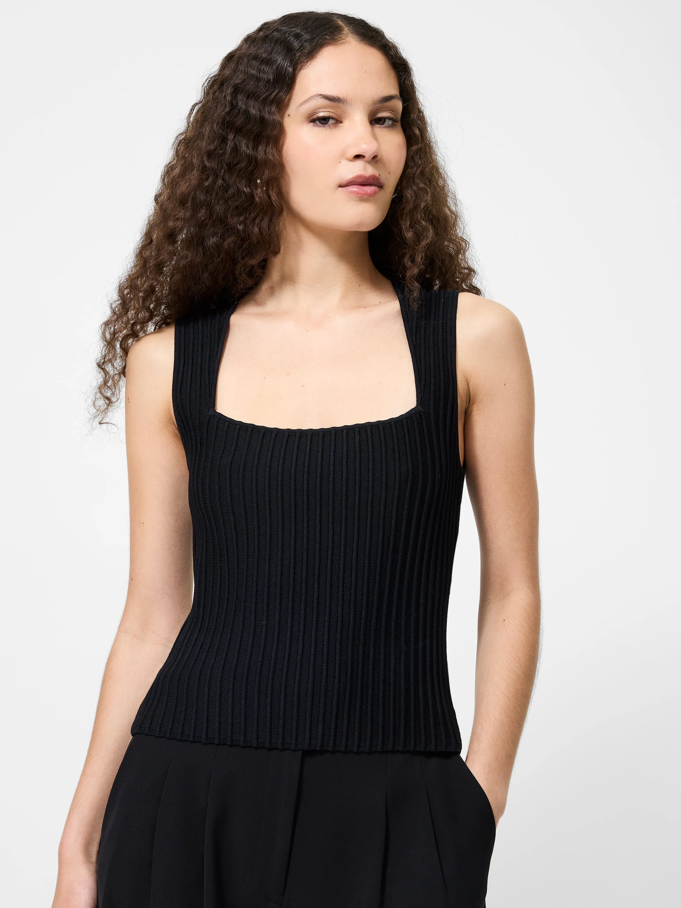 Ottoman Textured Square Neck Top sold by French Connection