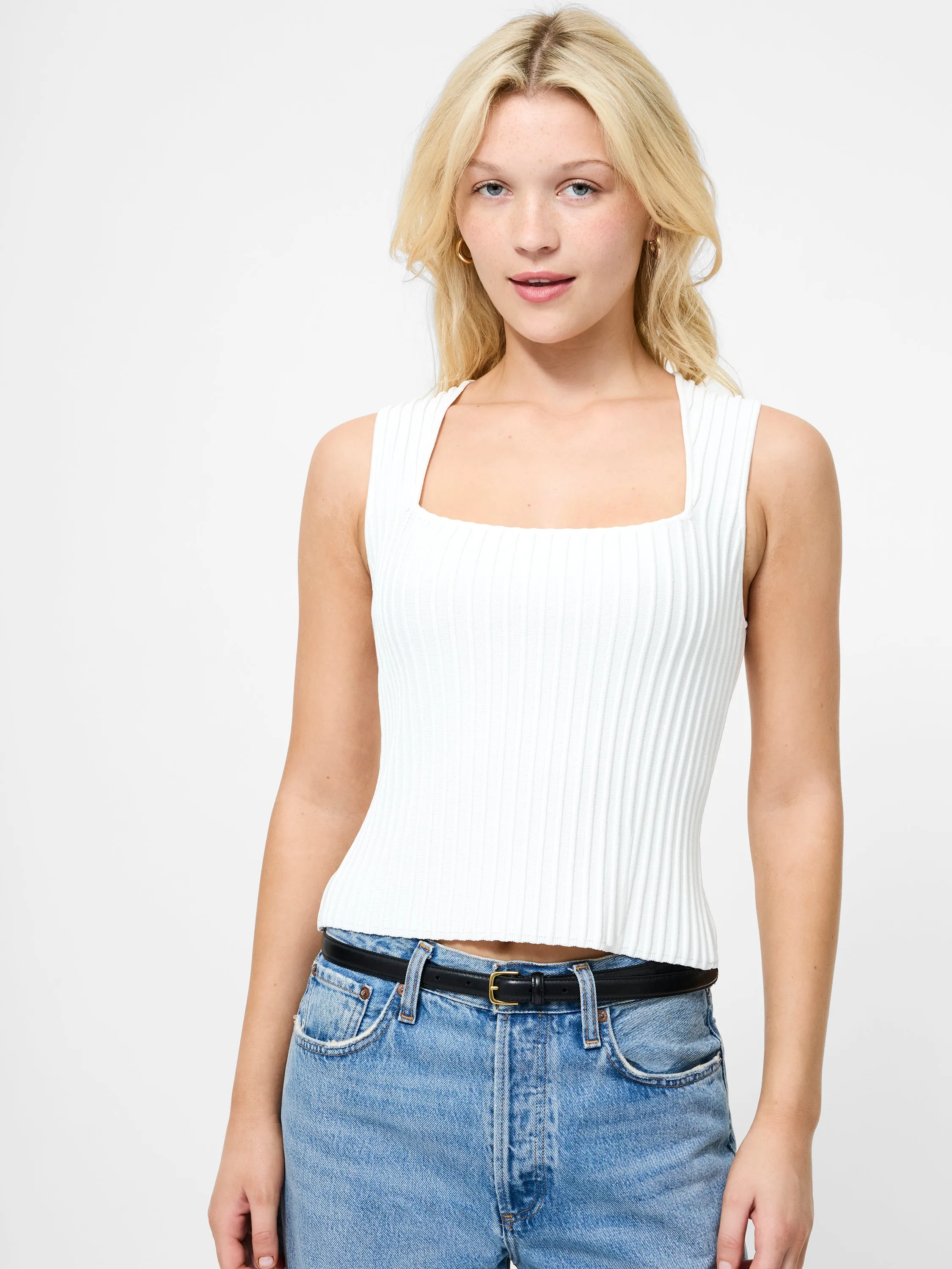 Ottoman Textured Square Neck Top sold by French Connection product image thumbnail 5