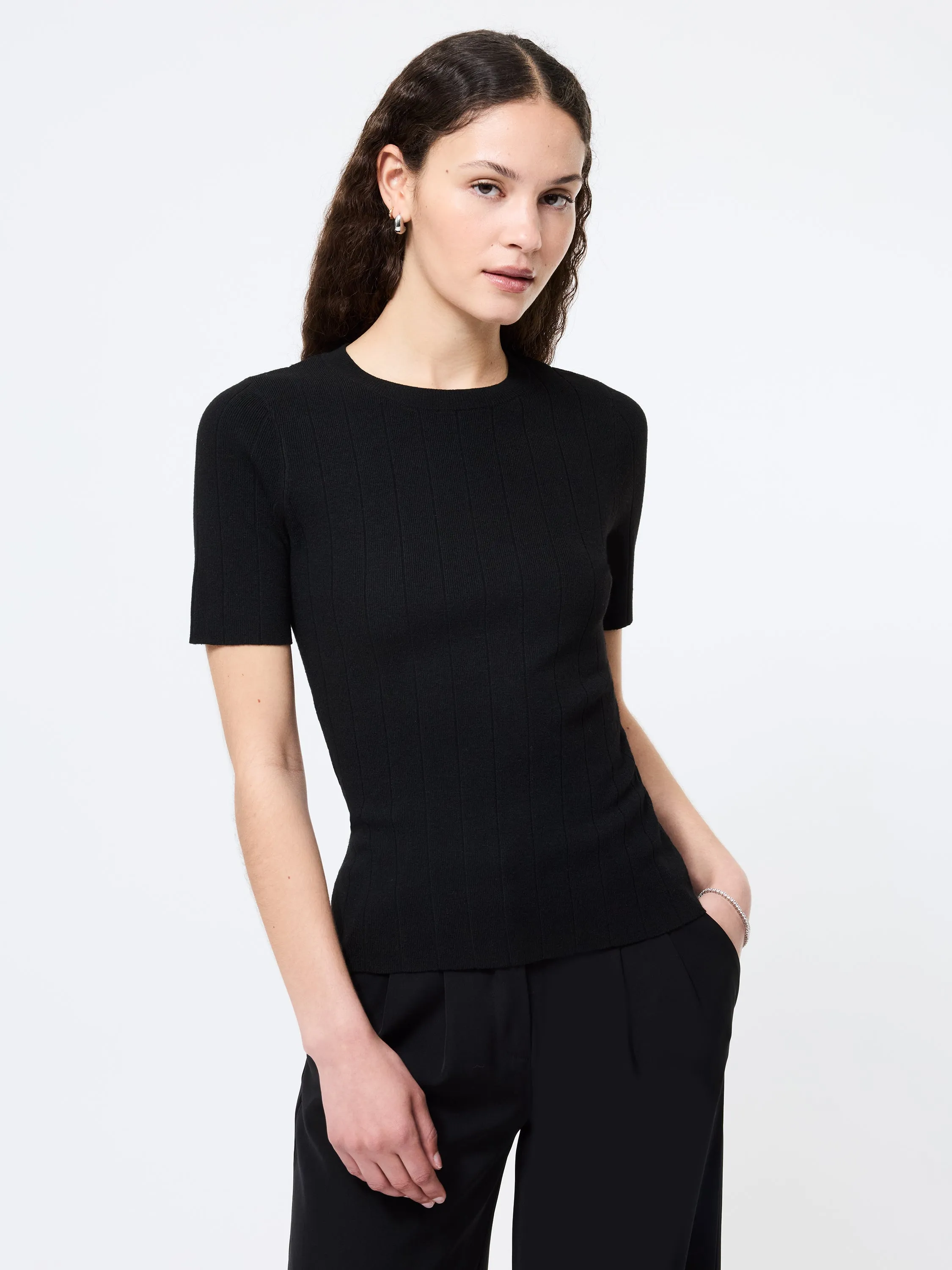 Marley Knit Wide Rib Top sold by French Connection