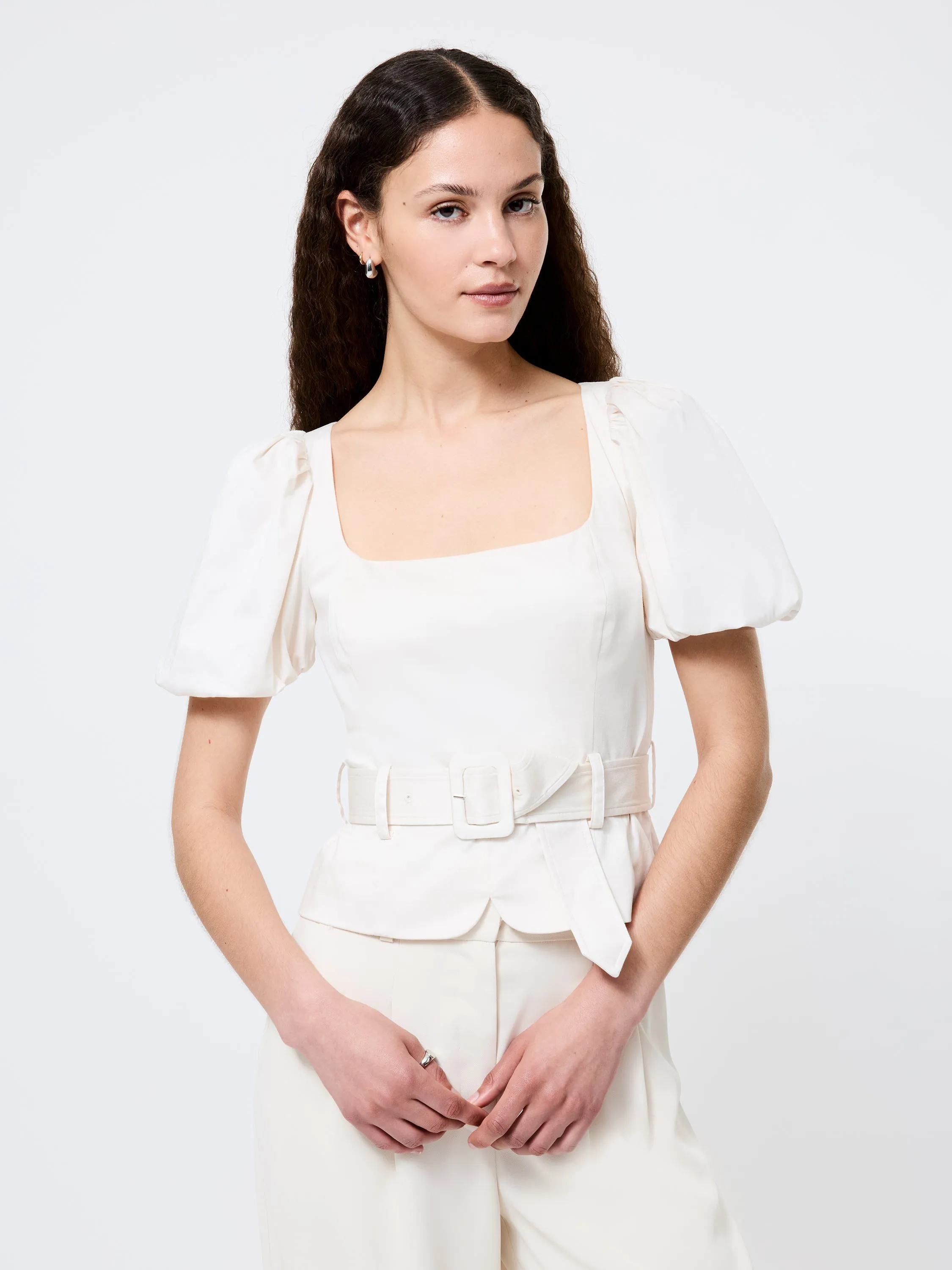 Sateen Puff Sleeve Top sold by French Connection