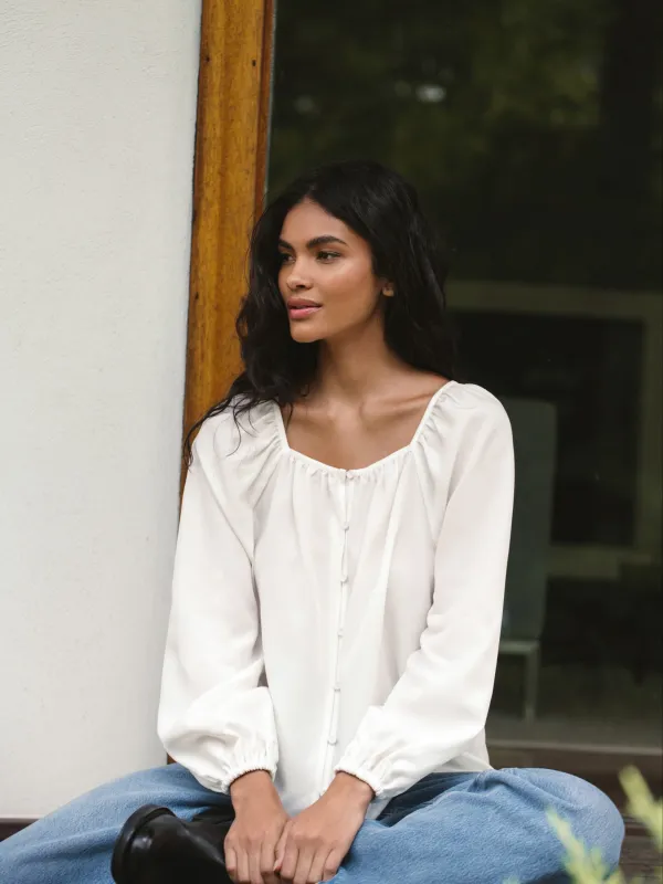 Tencel Balloon Sleeve Shirt sold by French Connection