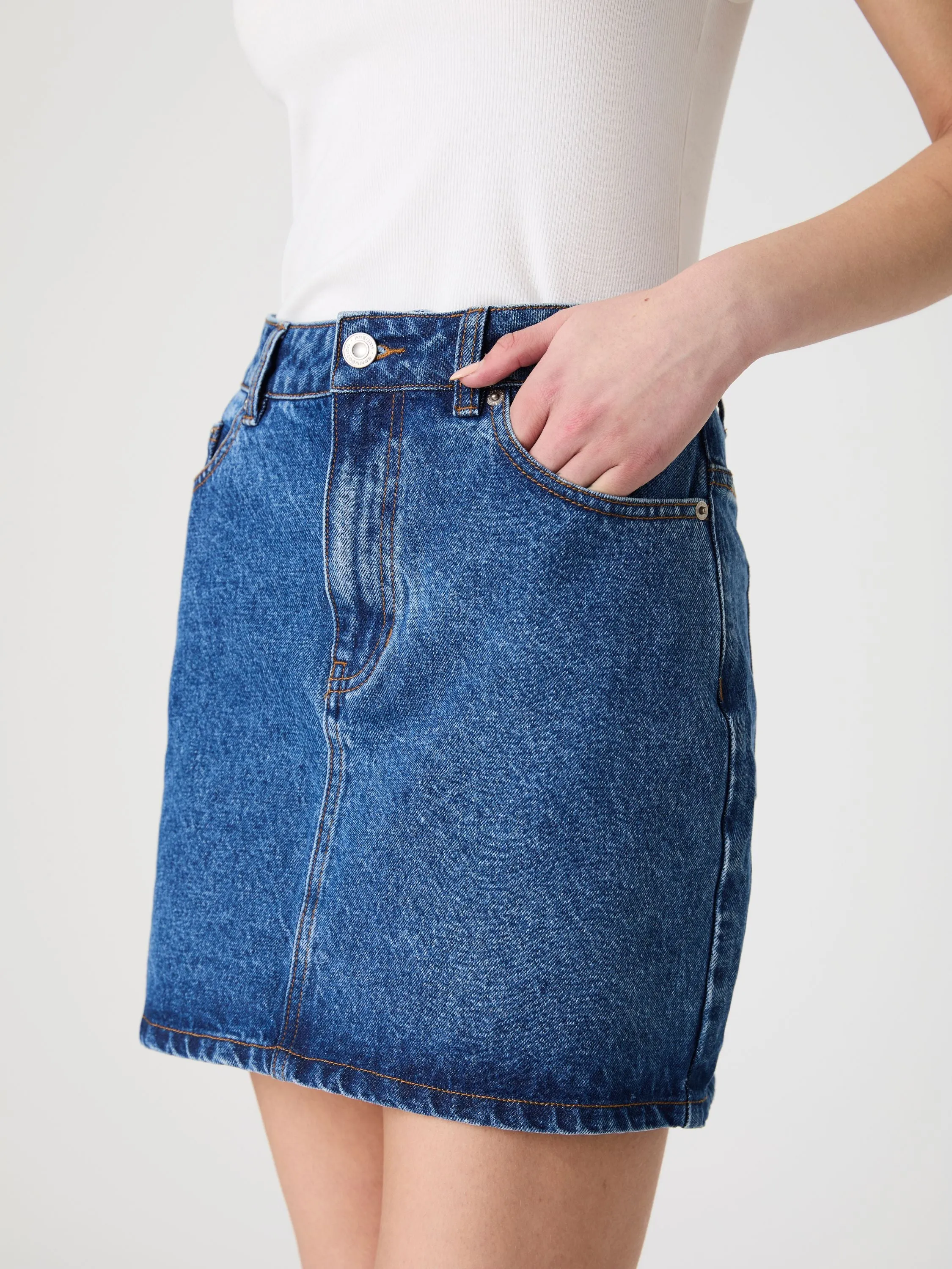 Dallas Denim Mini Skirt sold by French Connection
