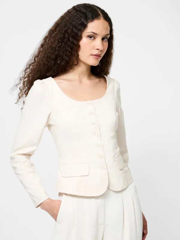 Inga Poplin Scoop Neck Top sold by French Connection