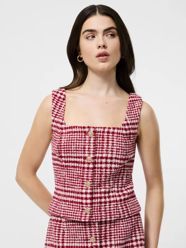 Brushed Houndstooth Sleeveless Top sold by French Connection