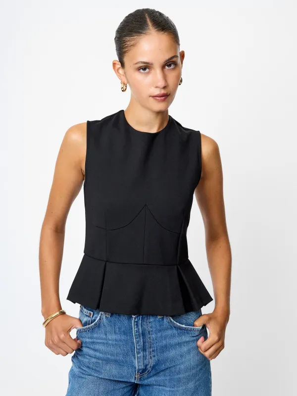 Cleo Ponte Sleeveless Peplum Top sold by French Connection
