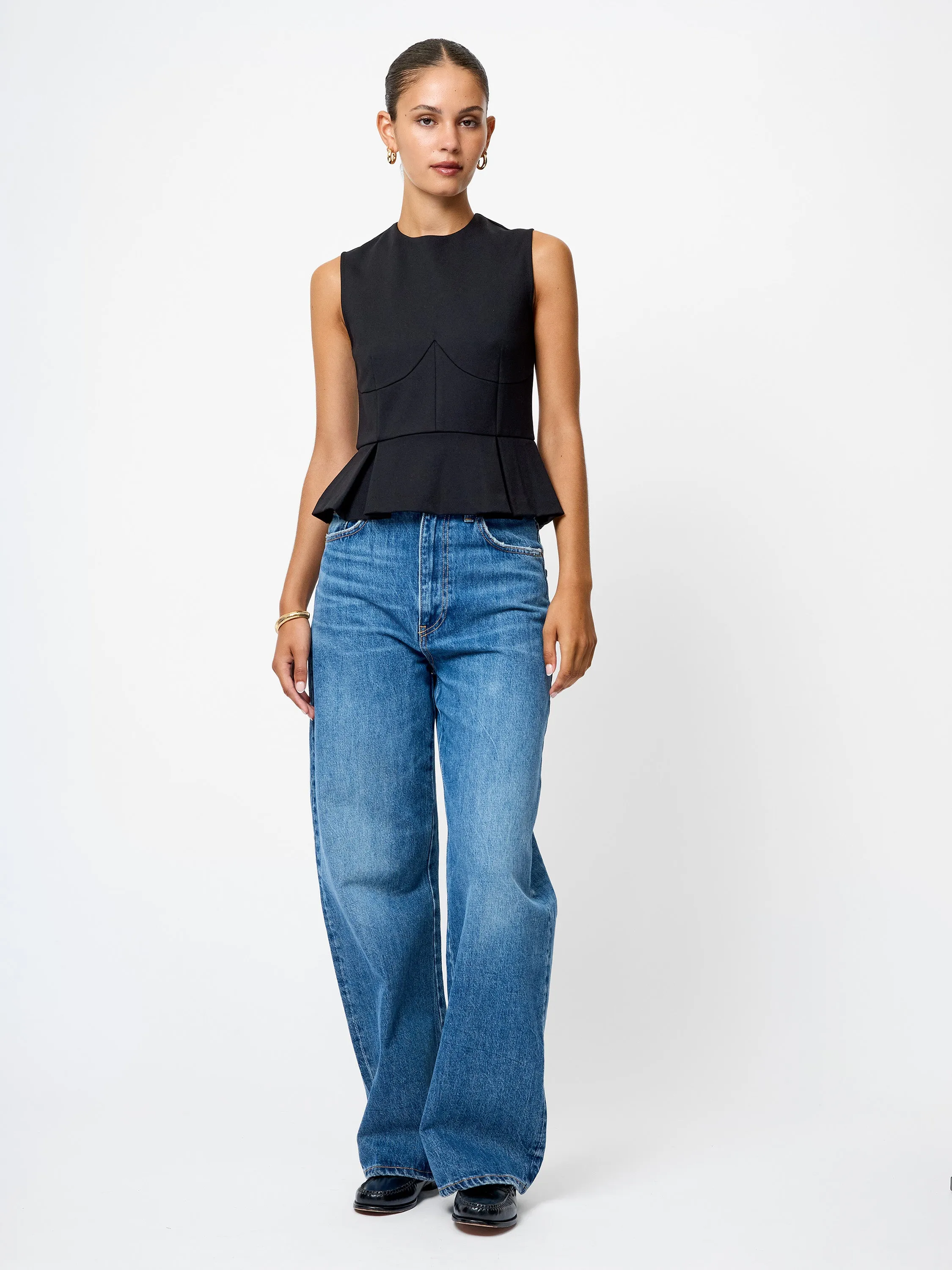 Cleo Ponte Sleeveless Peplum Top sold by French Connection product image thumbnail 5