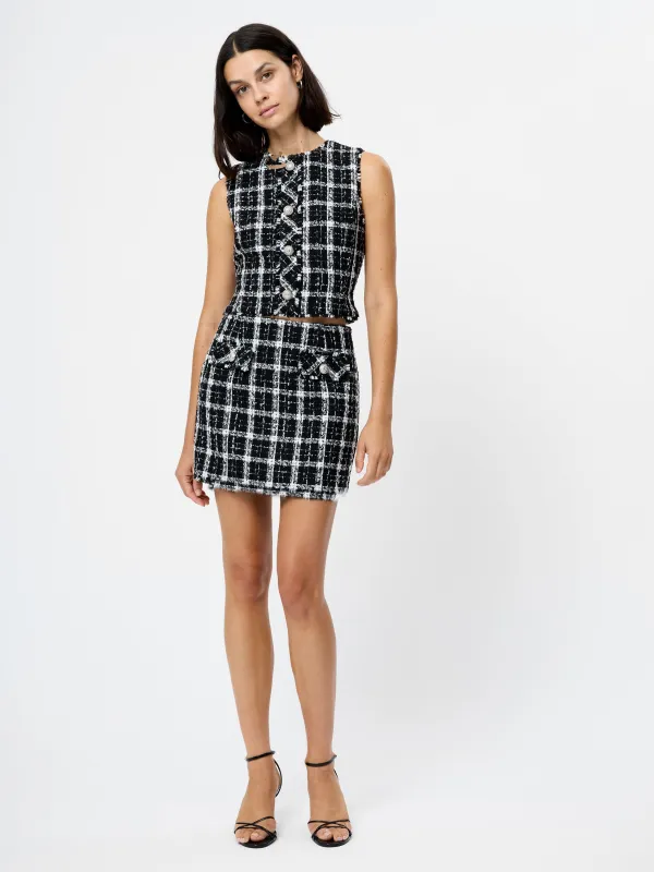 Windowpane Tweed Mini Skirt sold by French Connection