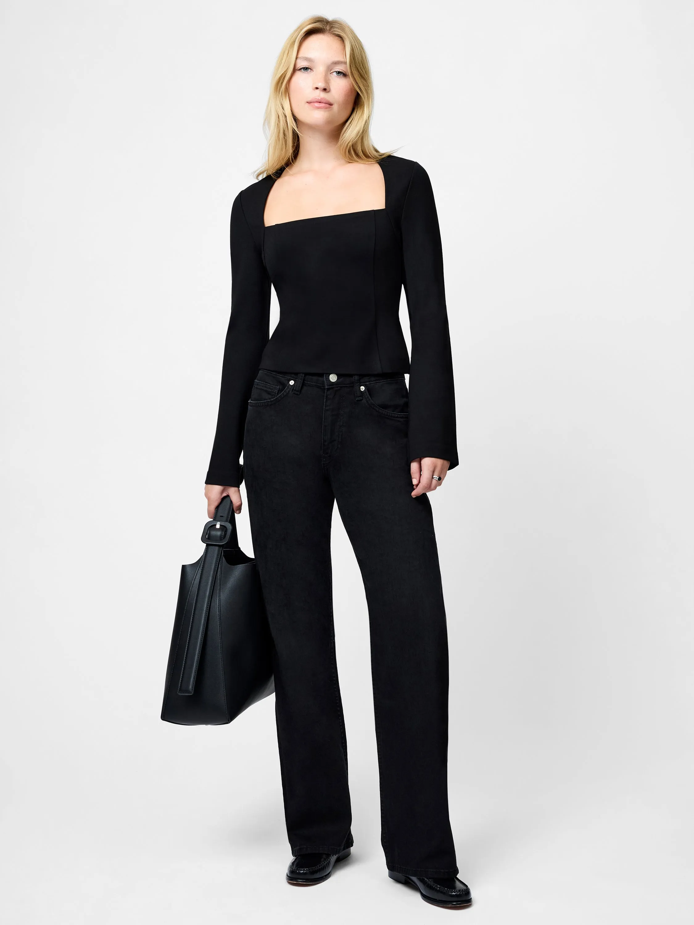 Cleo Ponte Long Sleeve Fitted Top sold by French Connection product image thumbnail 2