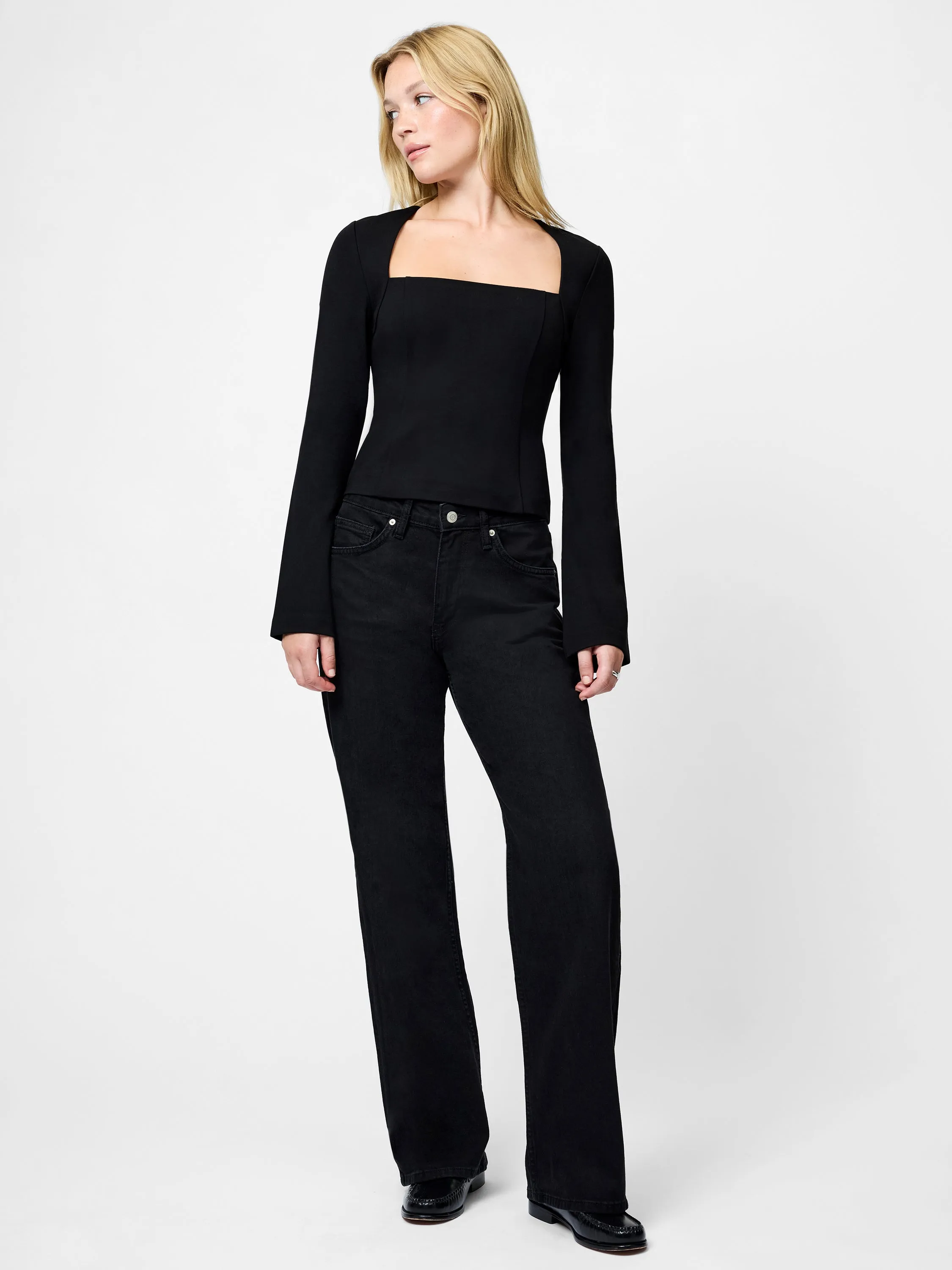 Cleo Ponte Long Sleeve Fitted Top sold by French Connection product image thumbnail 4