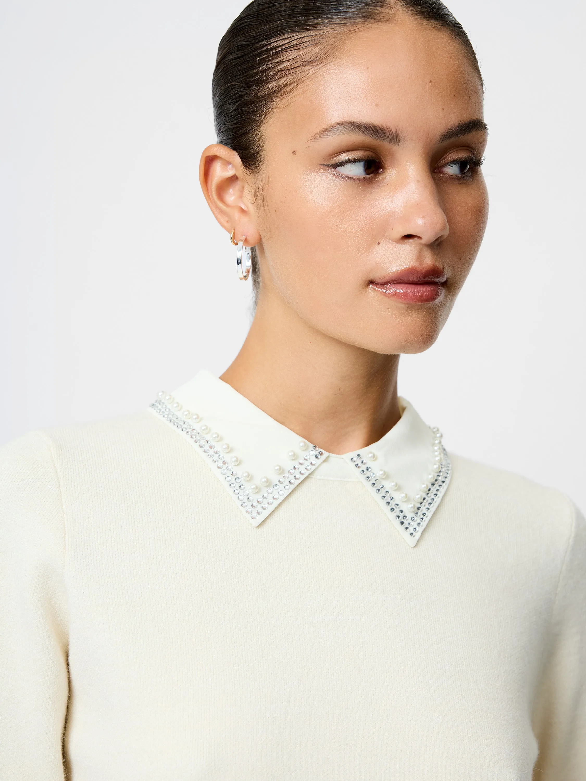 Avea Knit Embellished Collar Sweater sold by French Connection product image thumbnail 3