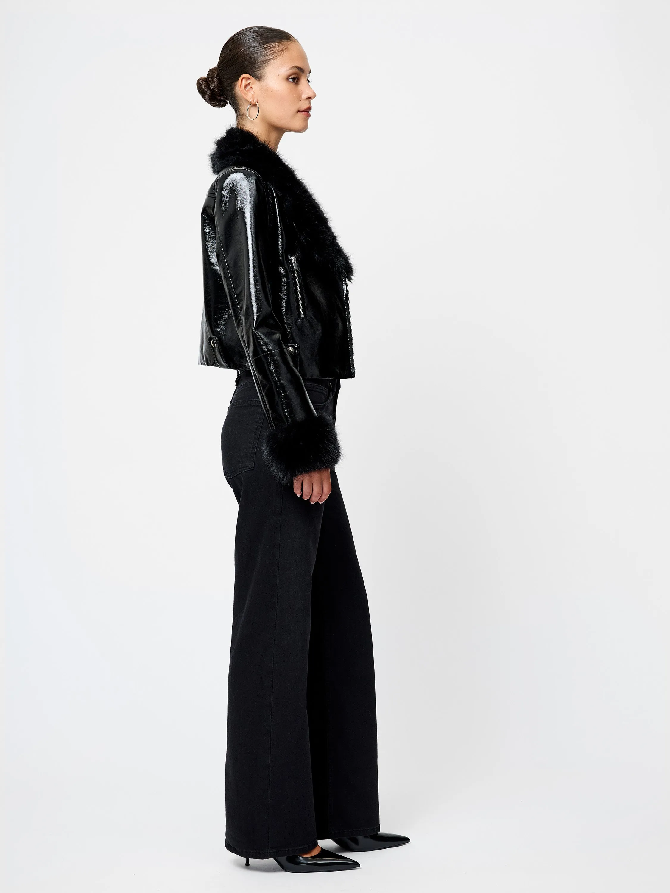 Camryn Crinkled Moto Jacket sold by French Connection product image thumbnail 5