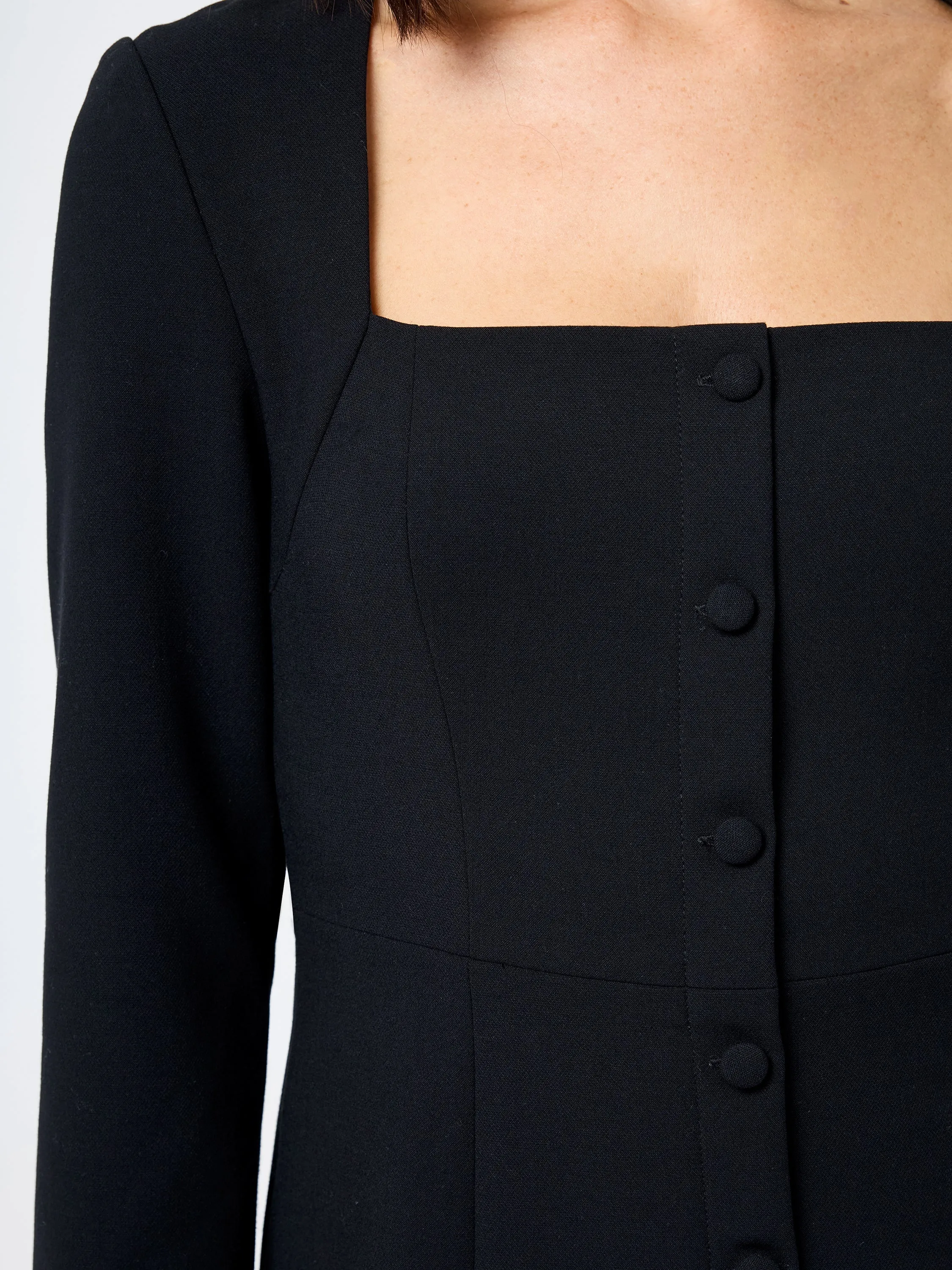 WHISPER SQUARE NECK LONG SLEEVE MINI DRESS sold by French Connection product image thumbnail 5