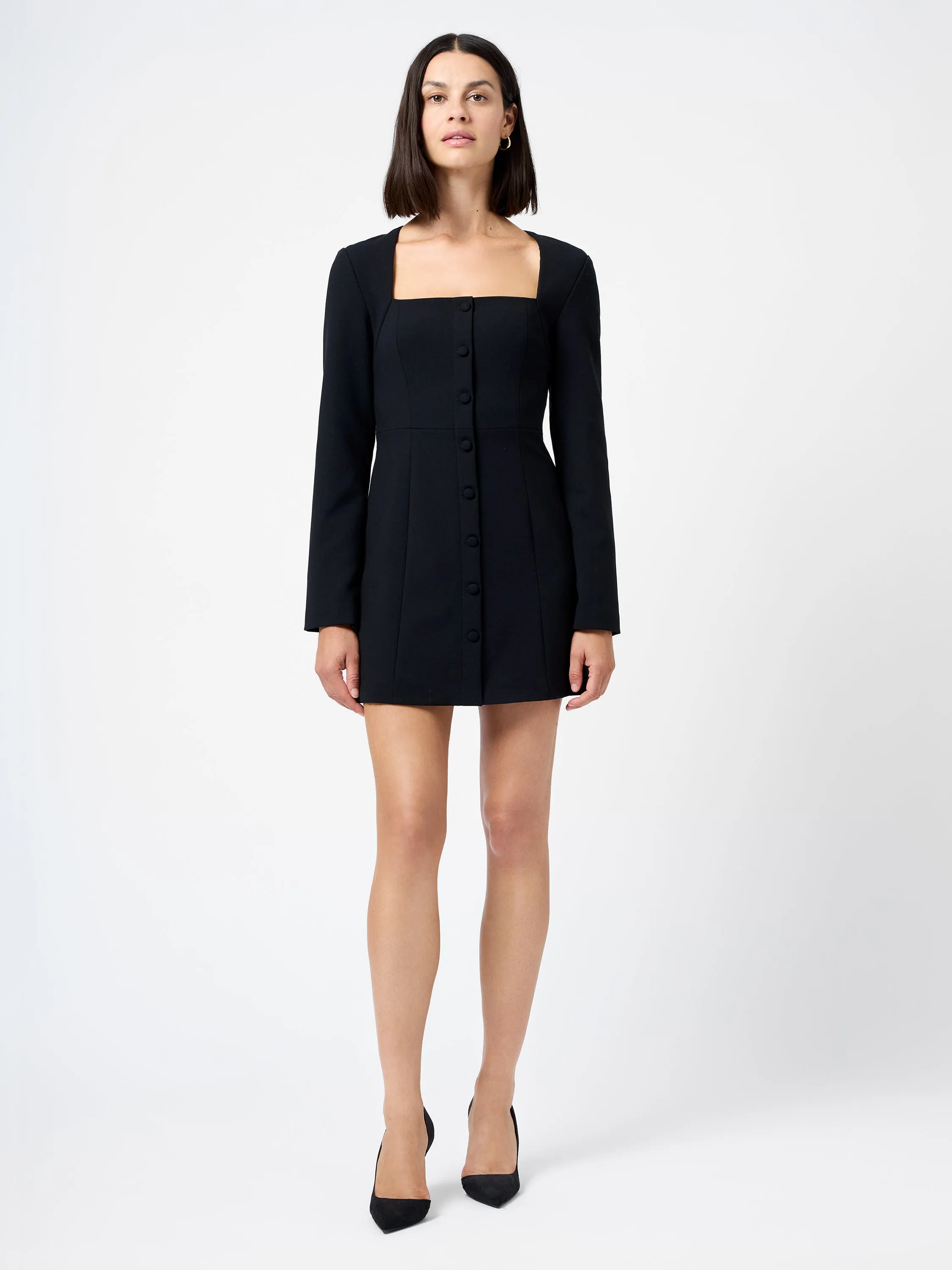 WHISPER SQUARE NECK LONG SLEEVE MINI DRESS sold by French Connection product image thumbnail 2