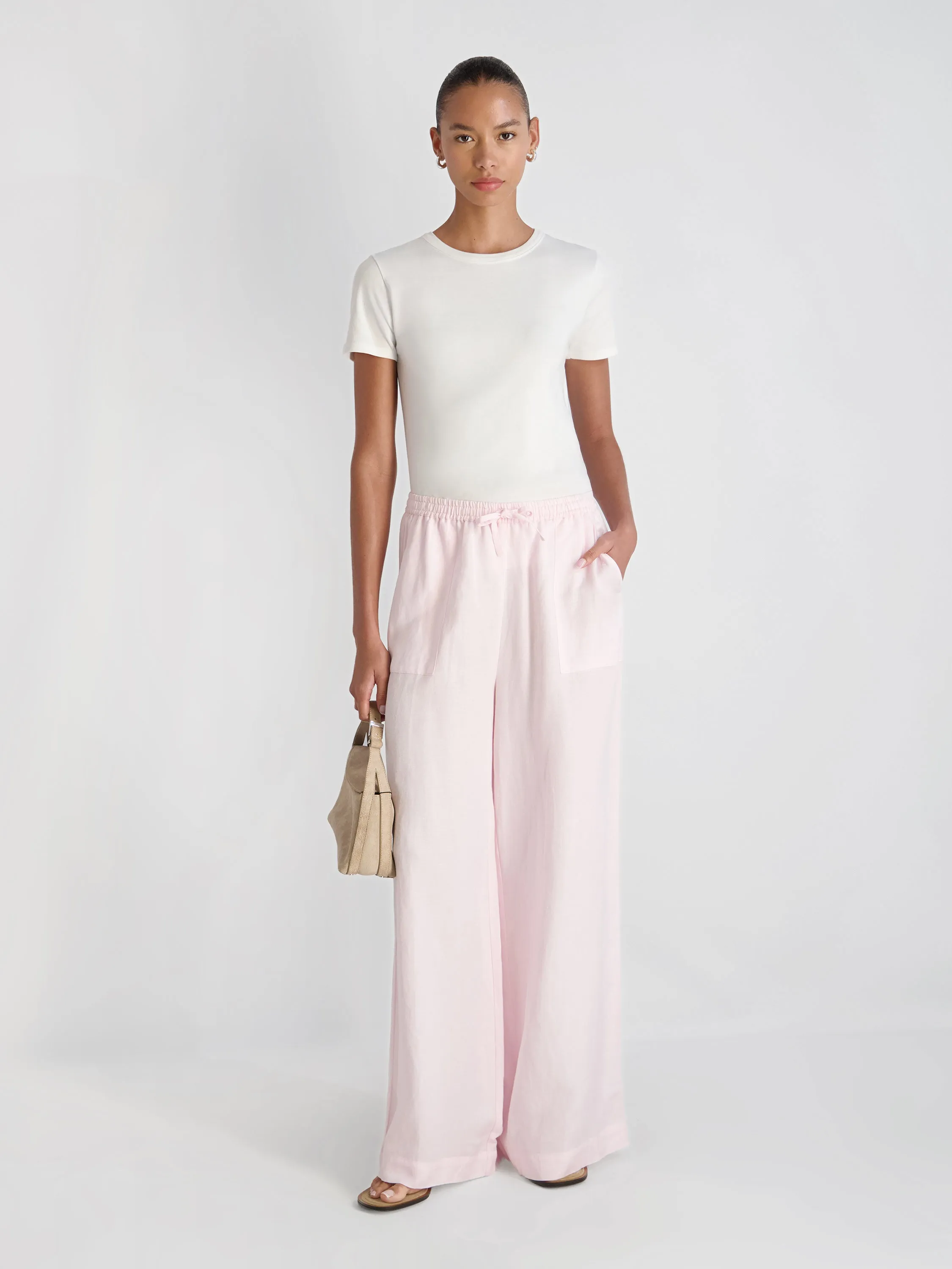 COOPER LINEN WIDE LEG PANTS sold by French Connection