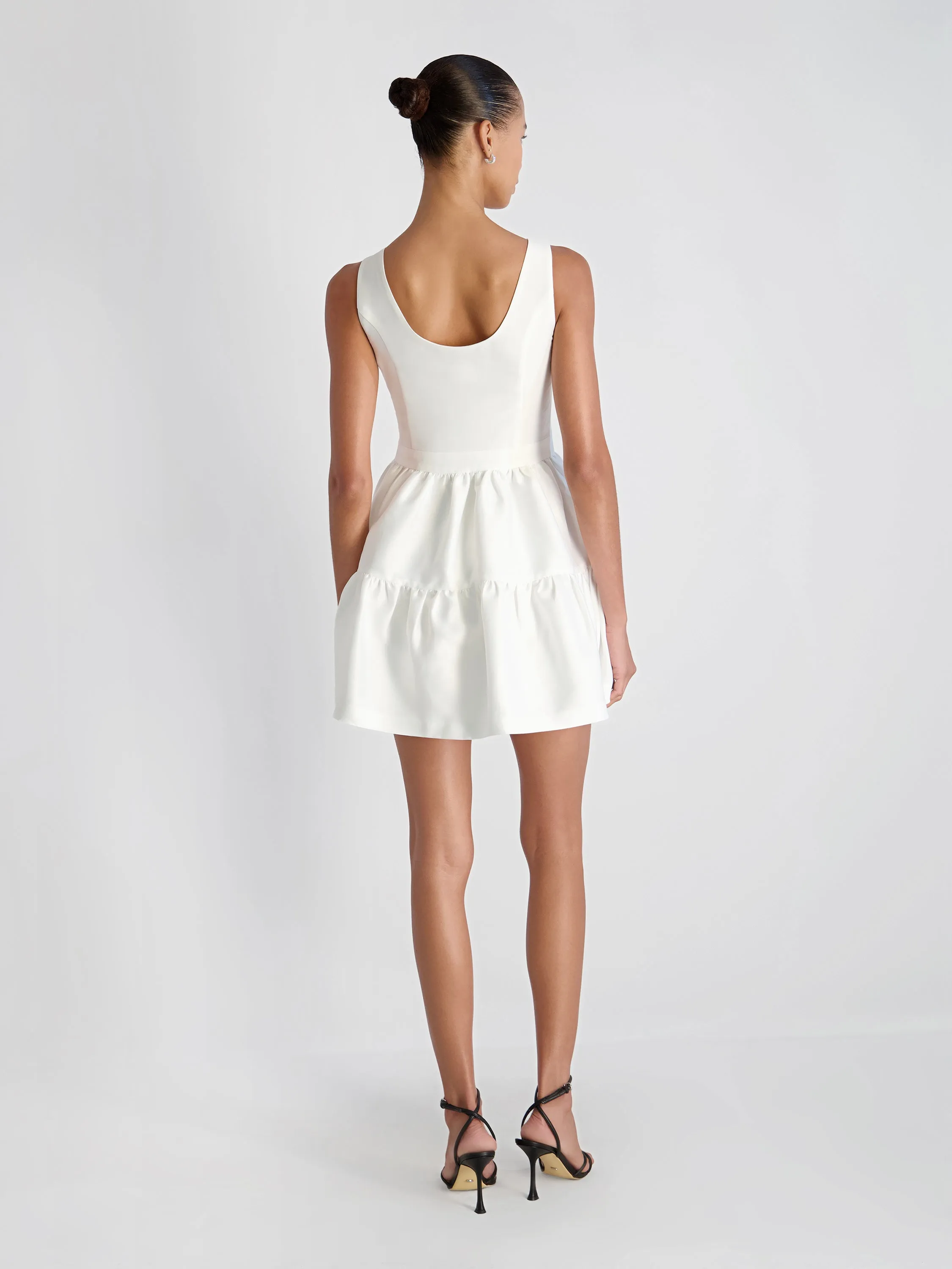 STRUCTURED TAFFETA TIERED FLARE MINI DRESS sold by French Connection product image thumbnail 3