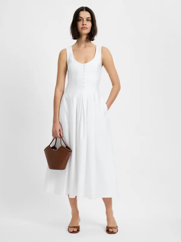 COTTON SATEEN MIDI DRESS made by French Connection