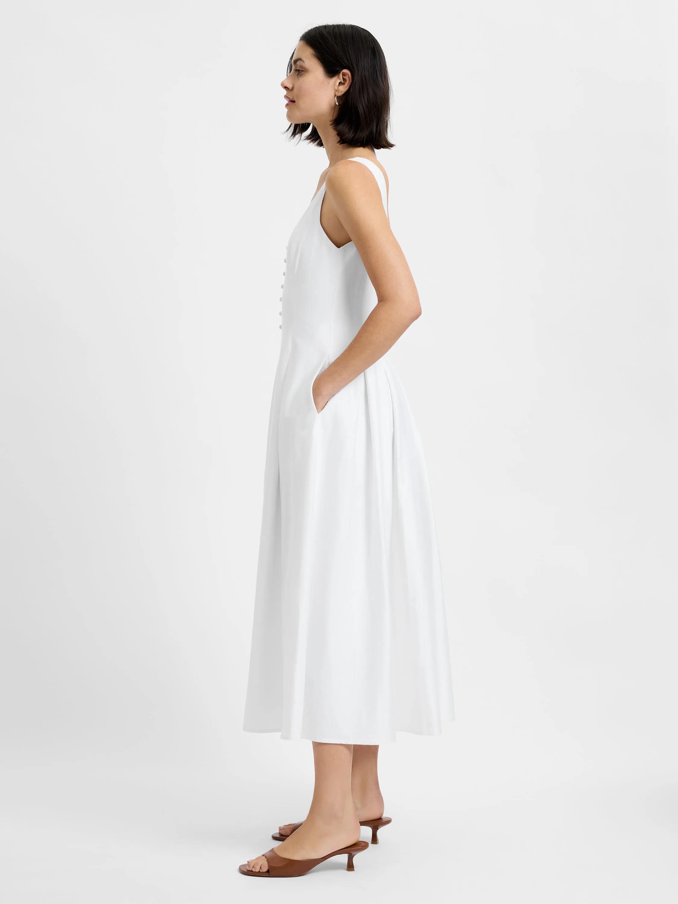 COTTON SATEEN MIDI DRESS sold by French Connection product image thumbnail 3