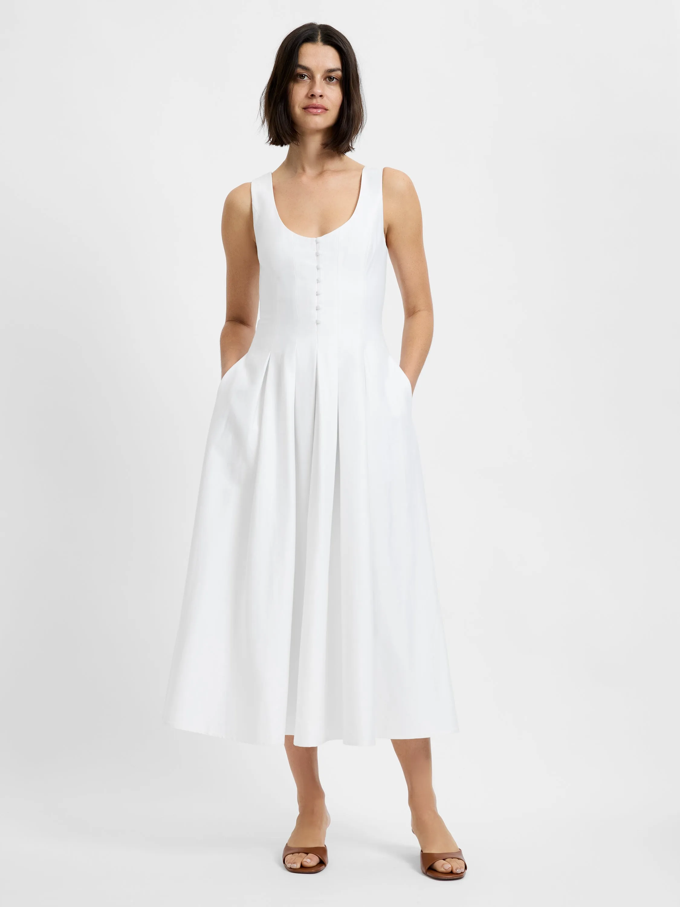 COTTON SATEEN MIDI DRESS sold by French Connection product image thumbnail 5