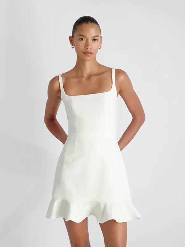 WHISPER SQUARE NECK FRILL HEM MINI DRESS made by French Connection