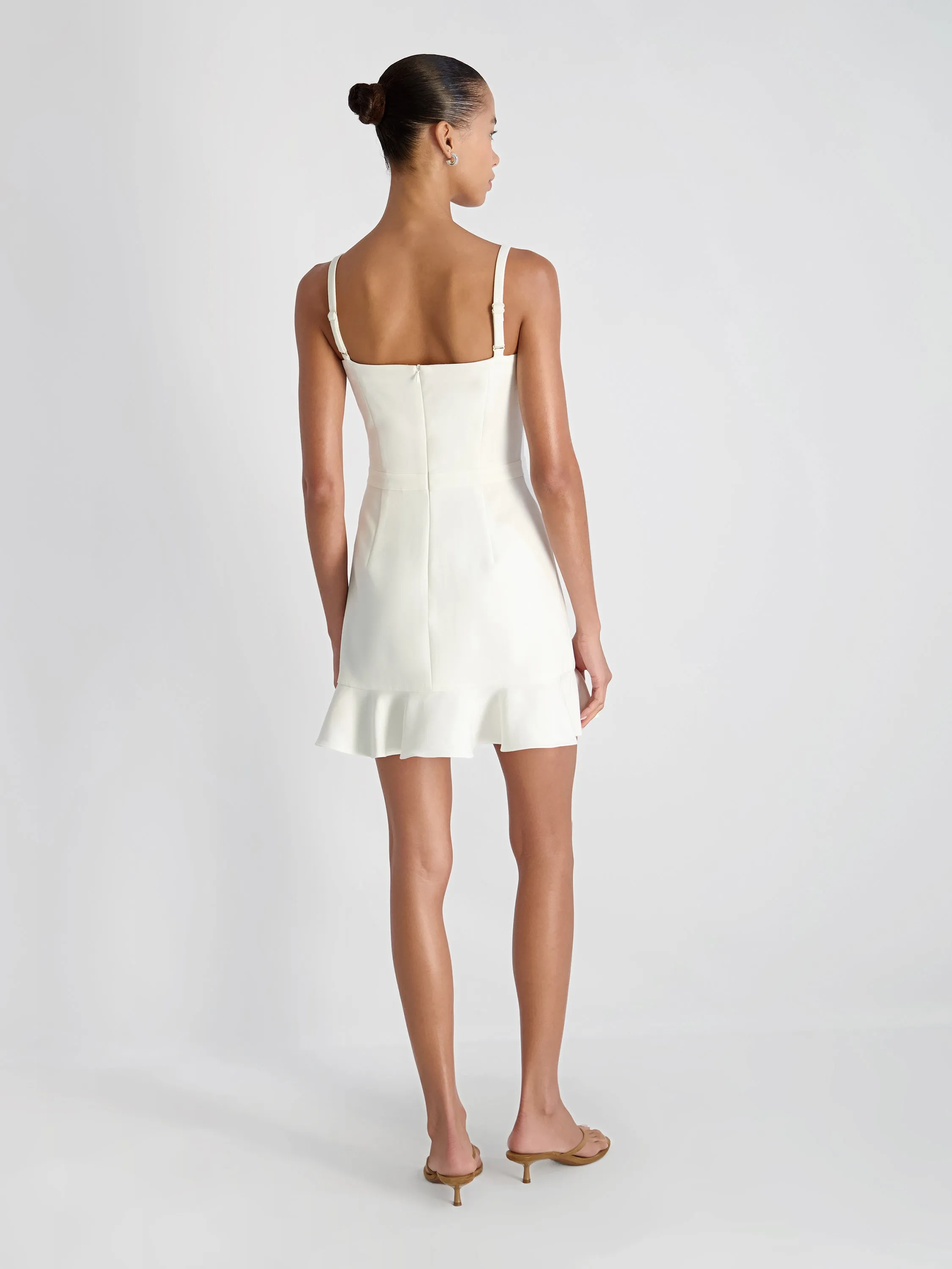 WHISPER SQUARE NECK FRILL HEM MINI DRESS sold by French Connection product image thumbnail 3