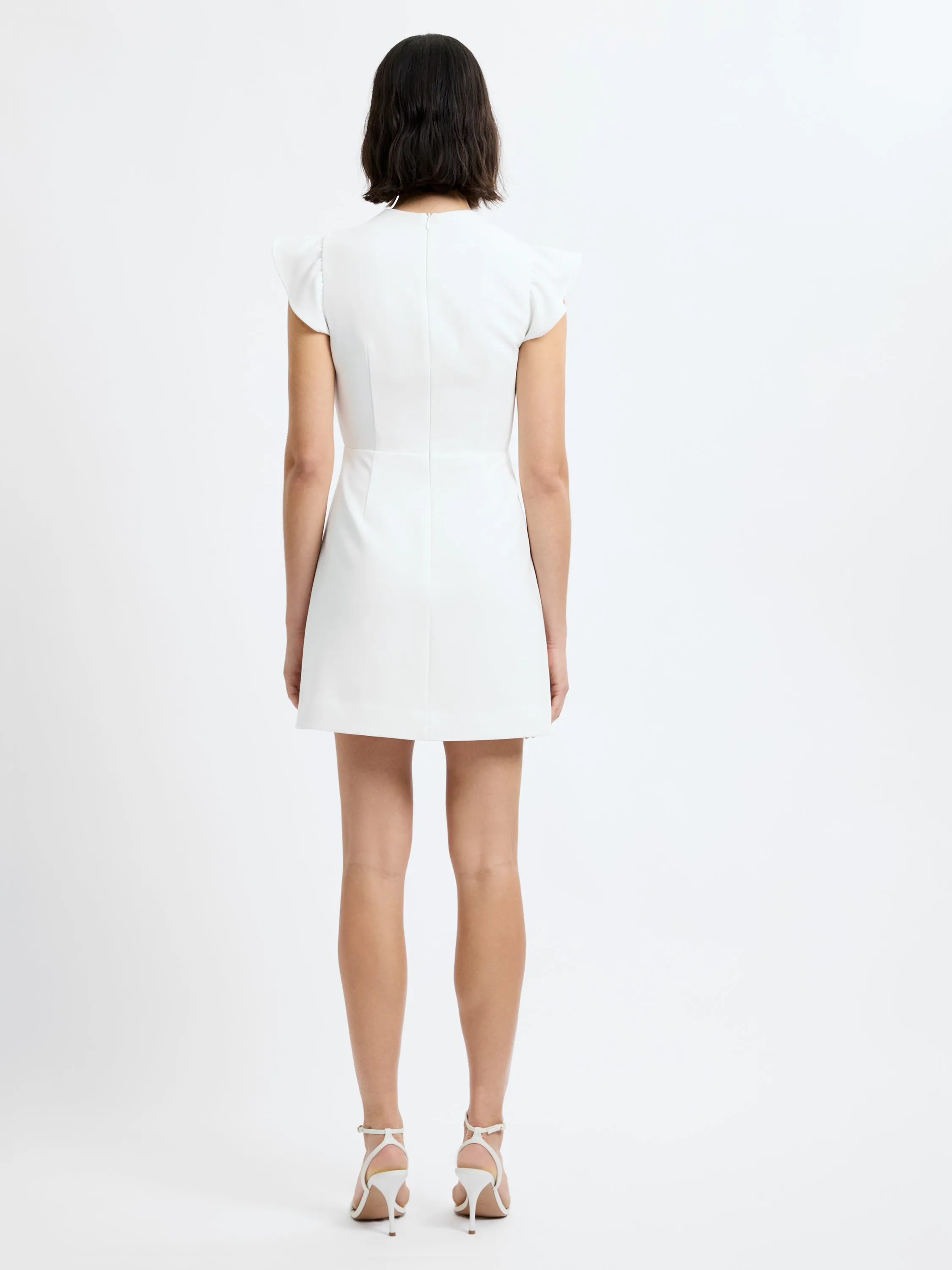 WHISPER SQUARE NECK FLUTTER SLEEVE MINI DRESS sold by French Connection product image thumbnail 4