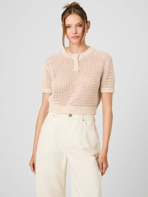 TEDDY ALL OVER KNIT SHORT SLEEVE TOP made by French Connection