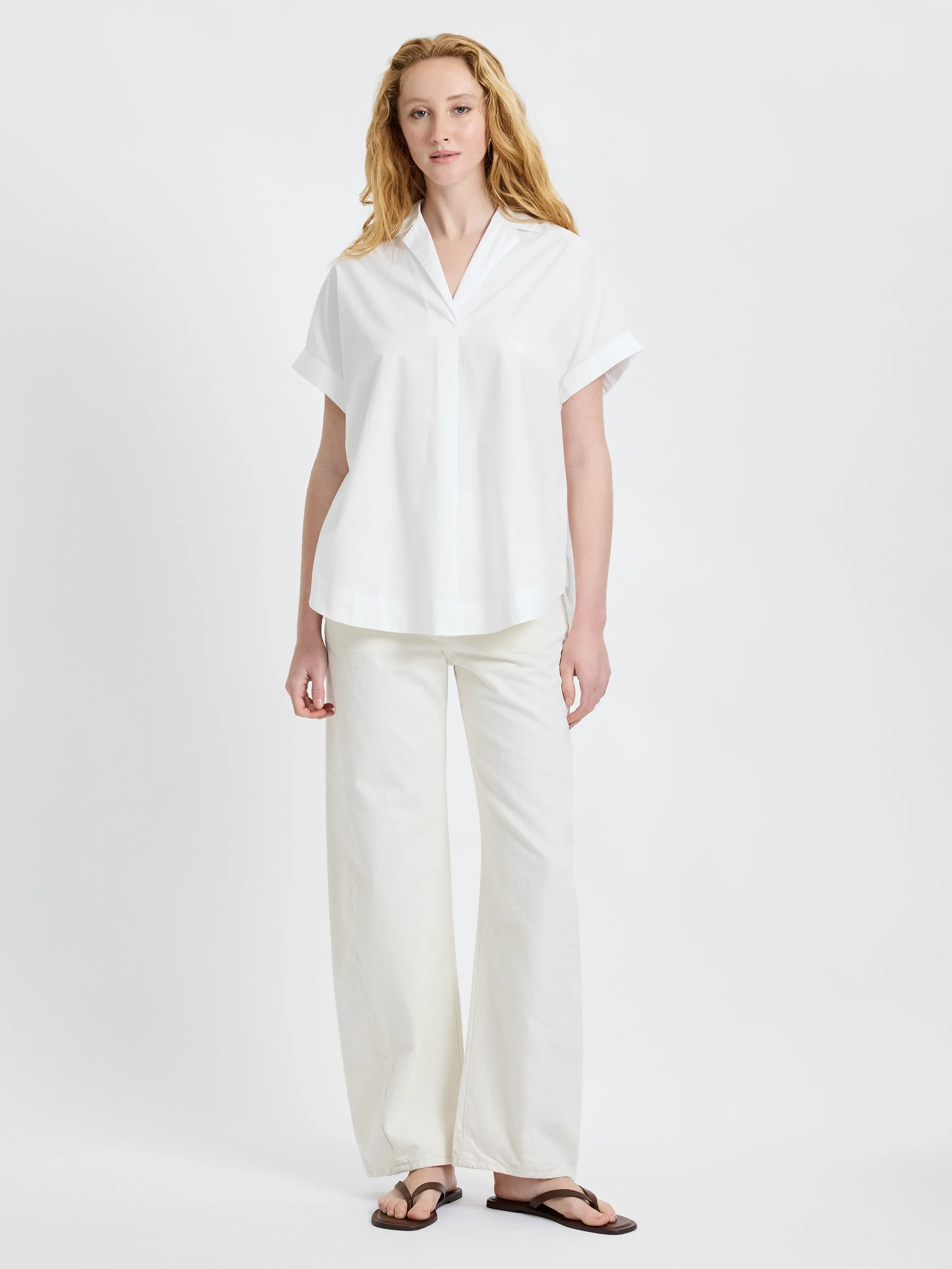 POPLIN COLLAR SHORT SLEEVE PULLOVER sold by French Connection product image thumbnail 3