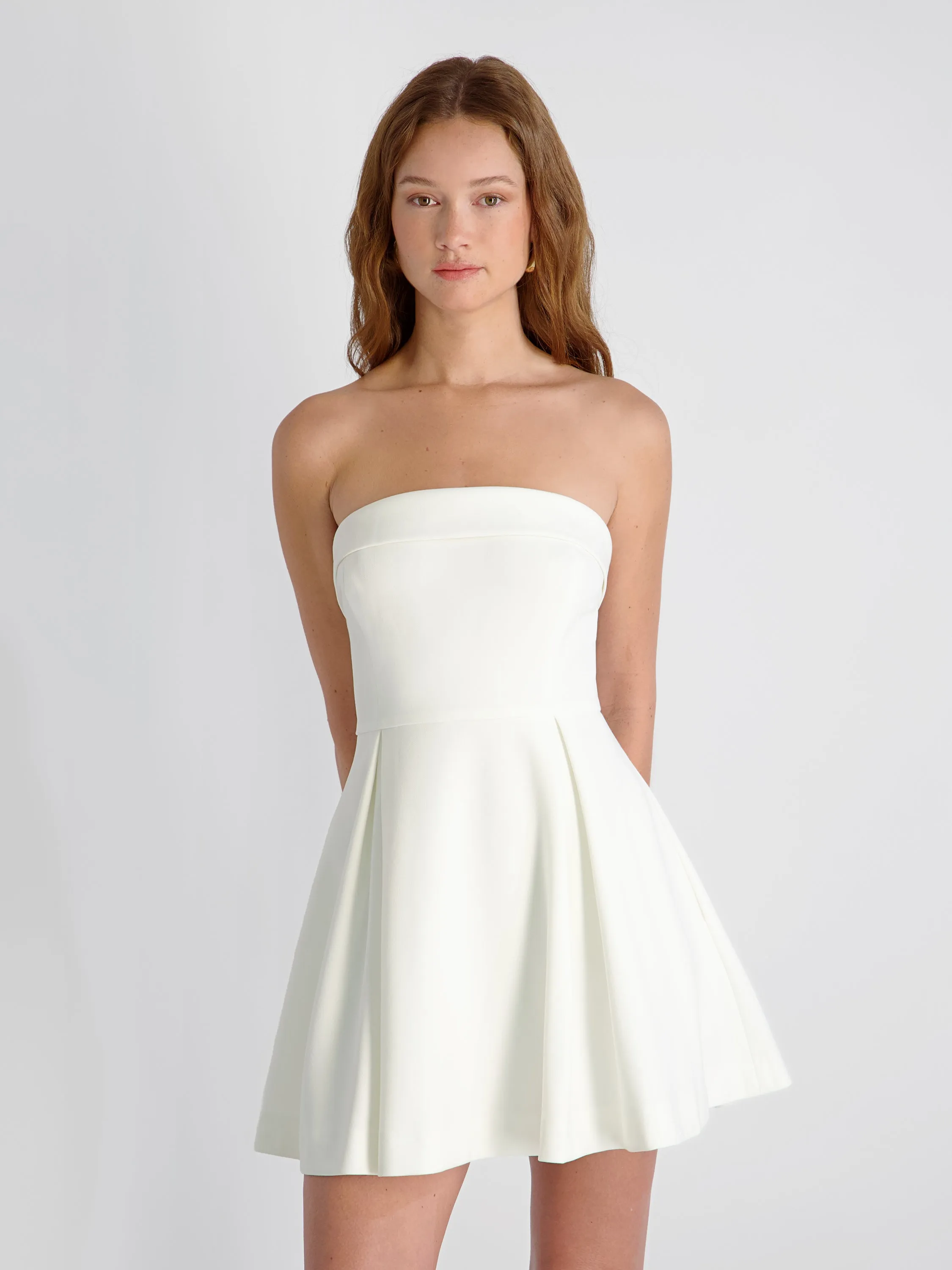 WHISPER FOLDOVER PLEAT MINI DRESS sold by French Connection