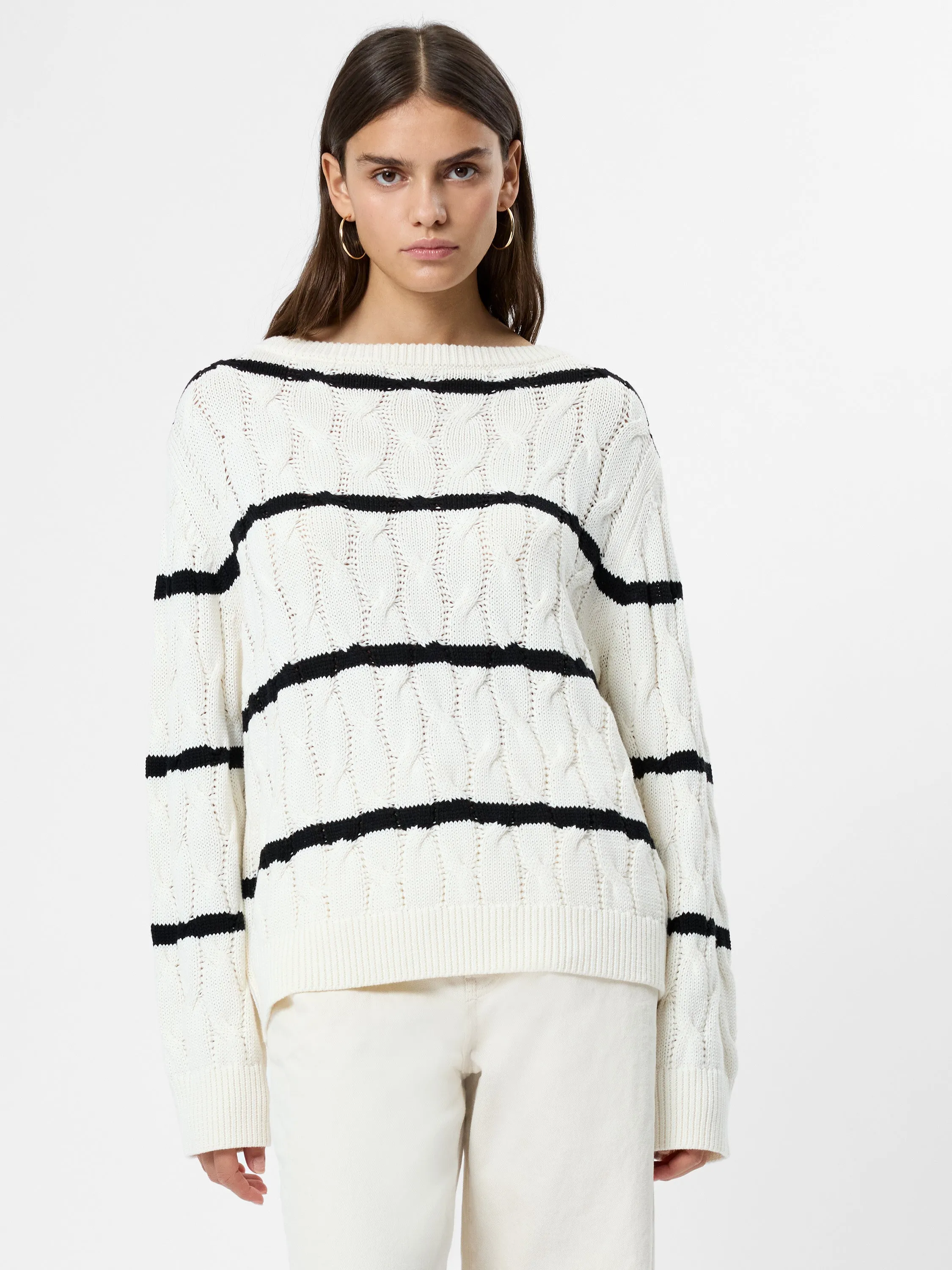 MOZART CHUNKY CABLE KNIT PULLOVER SWEATER sold by French Connection