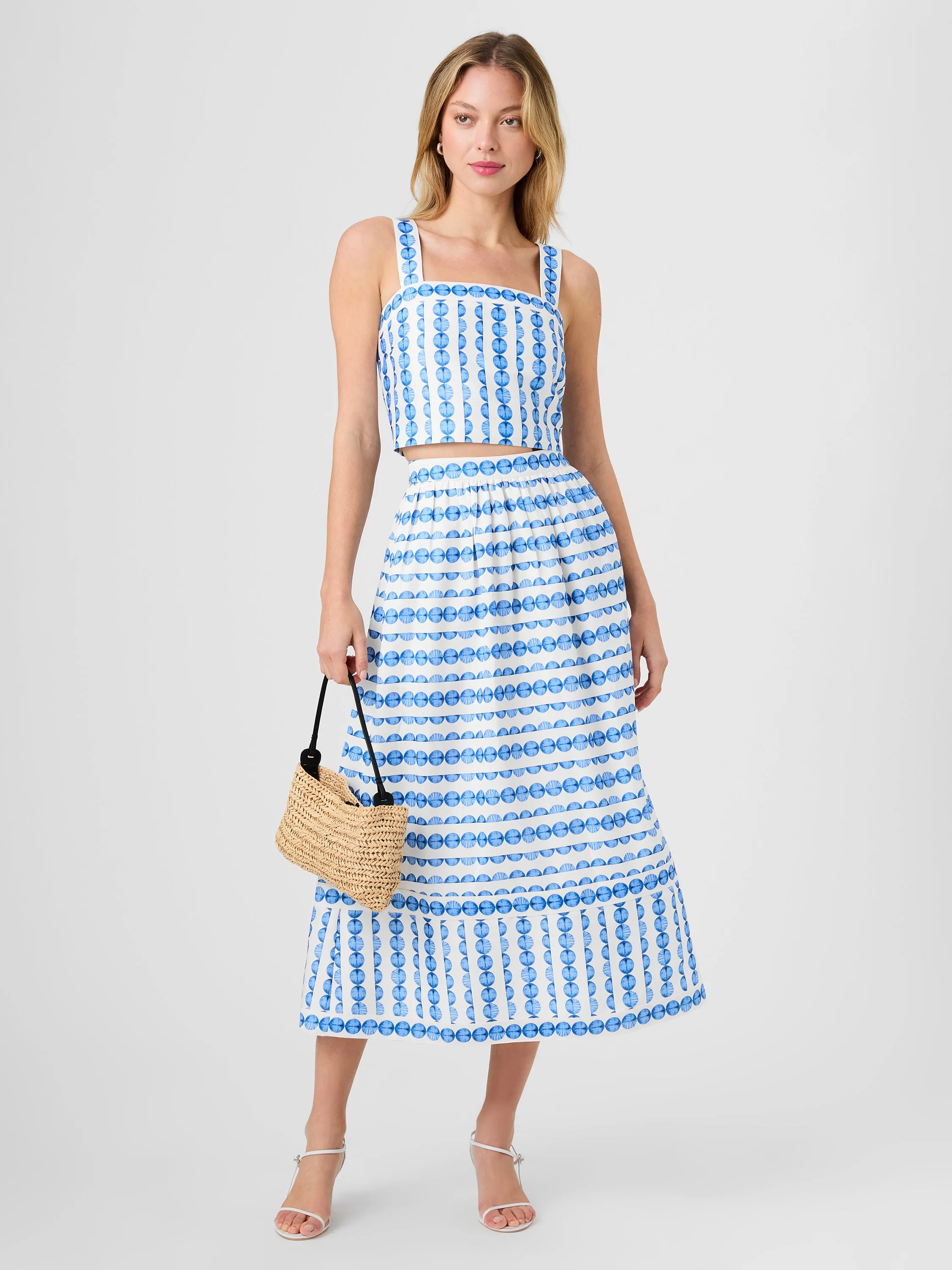 STRUCTURED TAFFETA MIDI SKIRT sold by French Connection