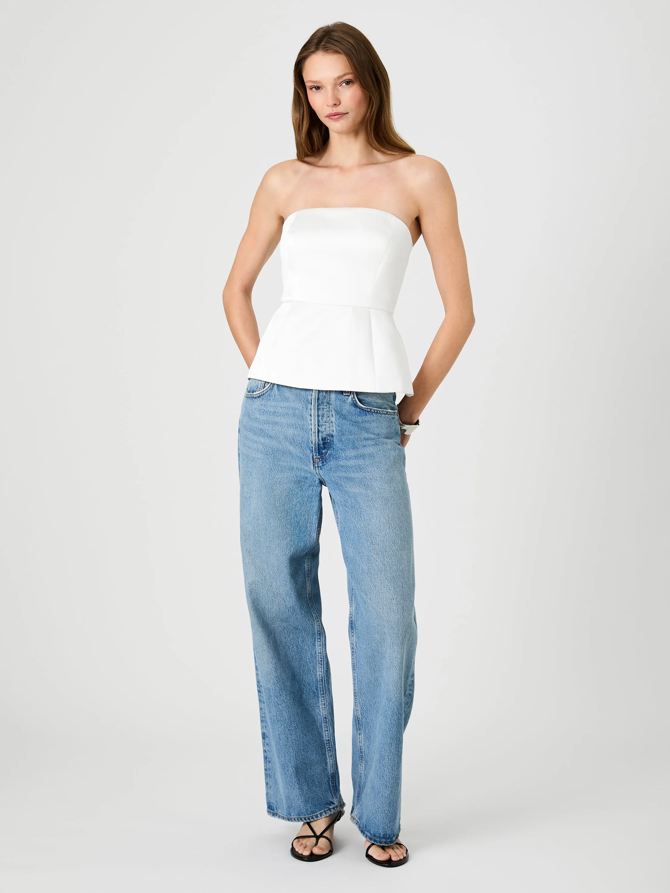 YORK SATIN STRAPLESS PEPLUM TOP sold by French Connection product image thumbnail 4